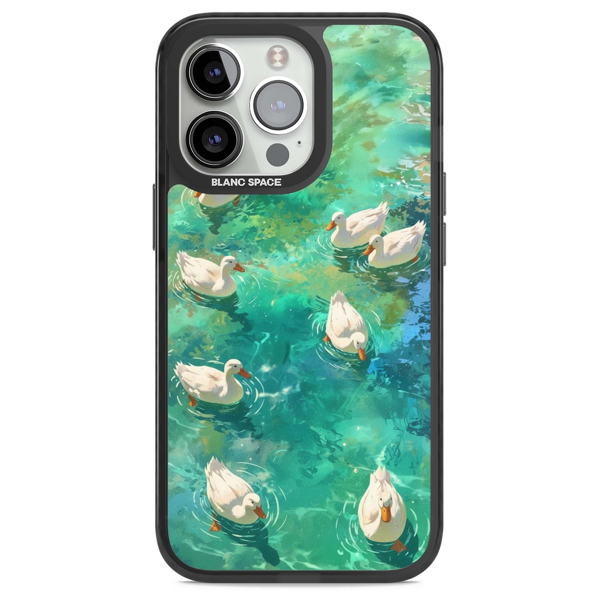 Ducks In The Pond for her iPhone case | Black Impact case for iPhone 13 Pro, iPhone 14 Pro, iPhone 15 Pro