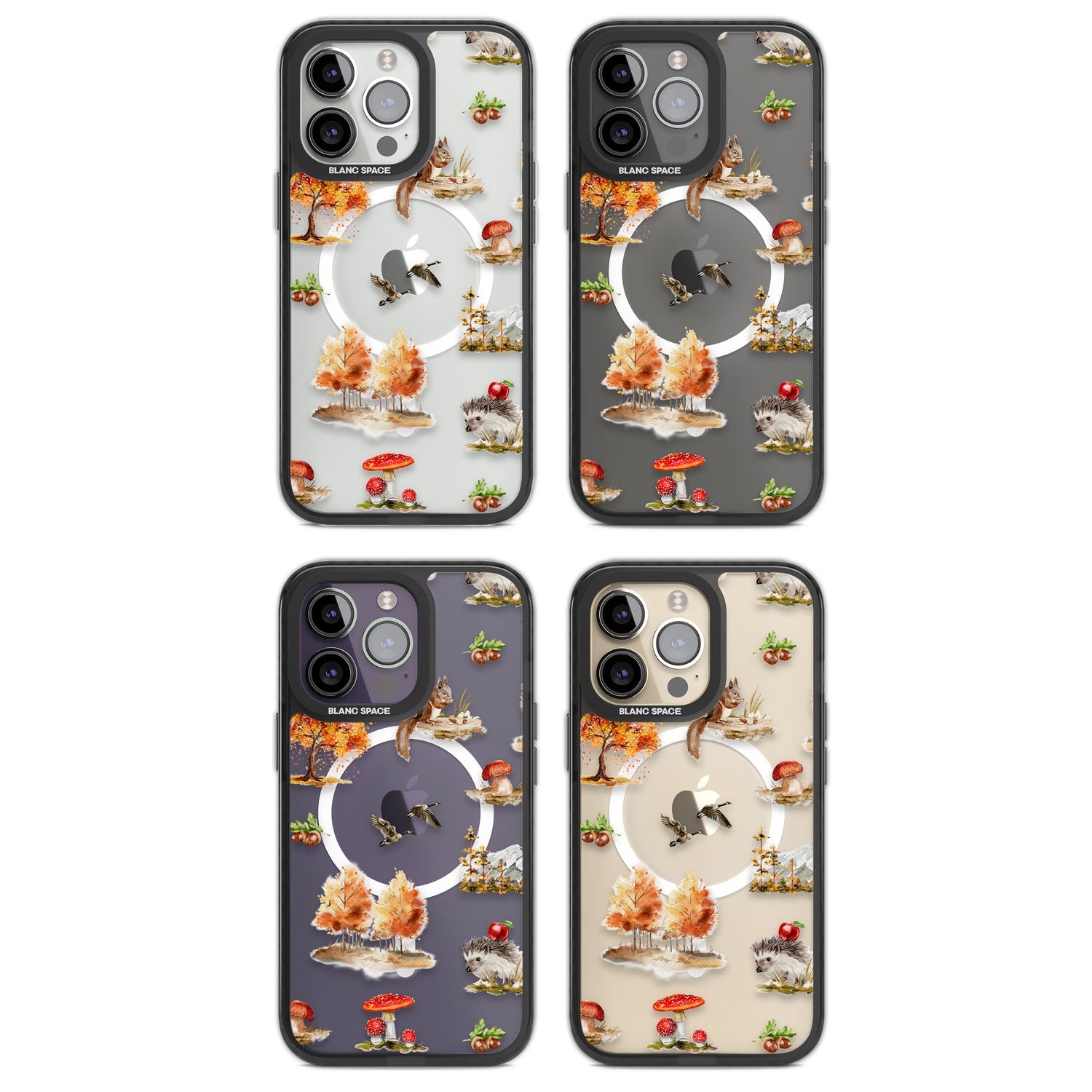 Fall Forest Friends Magsafe Black Impact Phone Case for iPhone 13 Pro, iPhone 14 Pro, iPhone 15 Pro