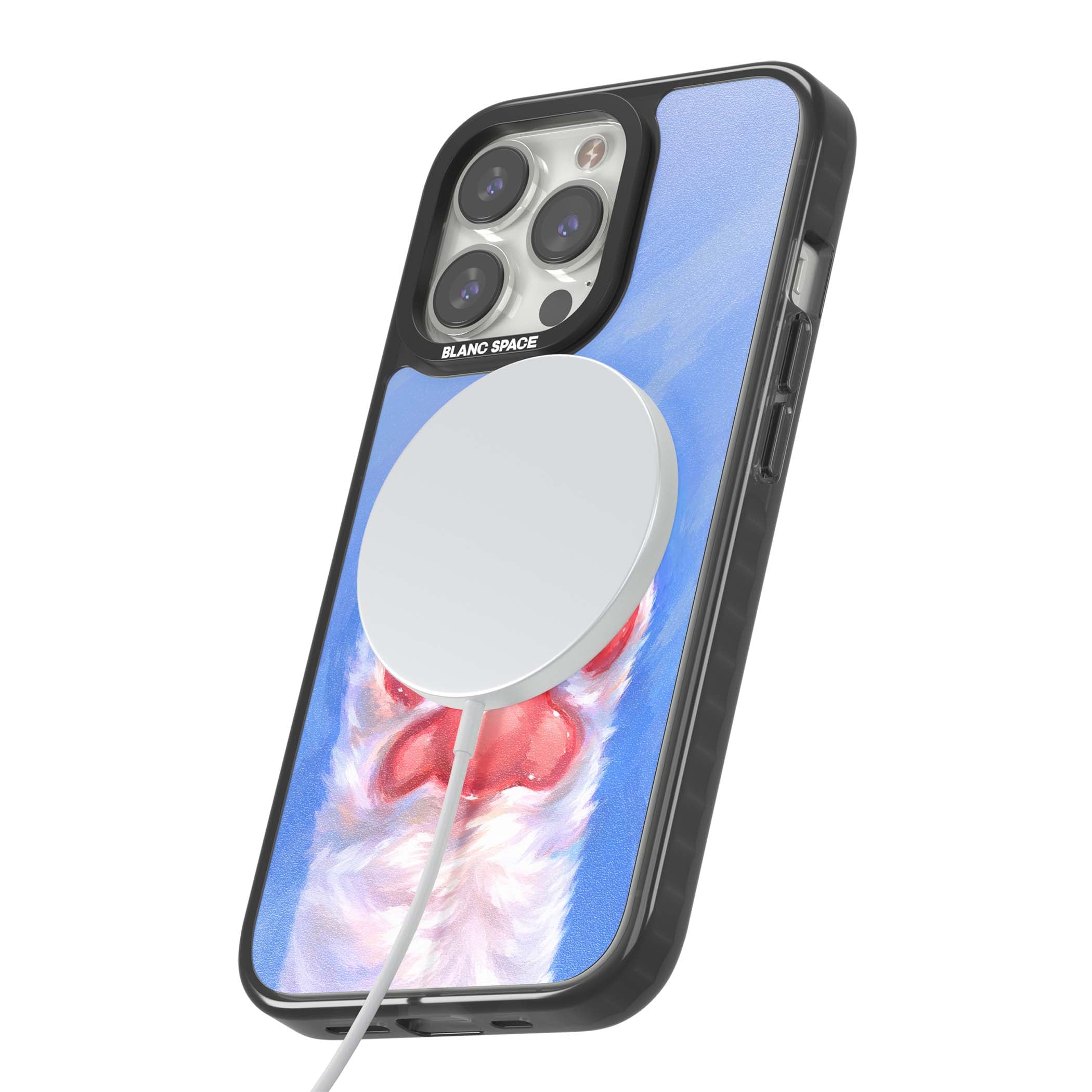 Soft White Paw cute iPhone case | Black Impact Magsafe case for iPhone 13 Pro, iPhone 14 Pro, iPhone 15 Pro