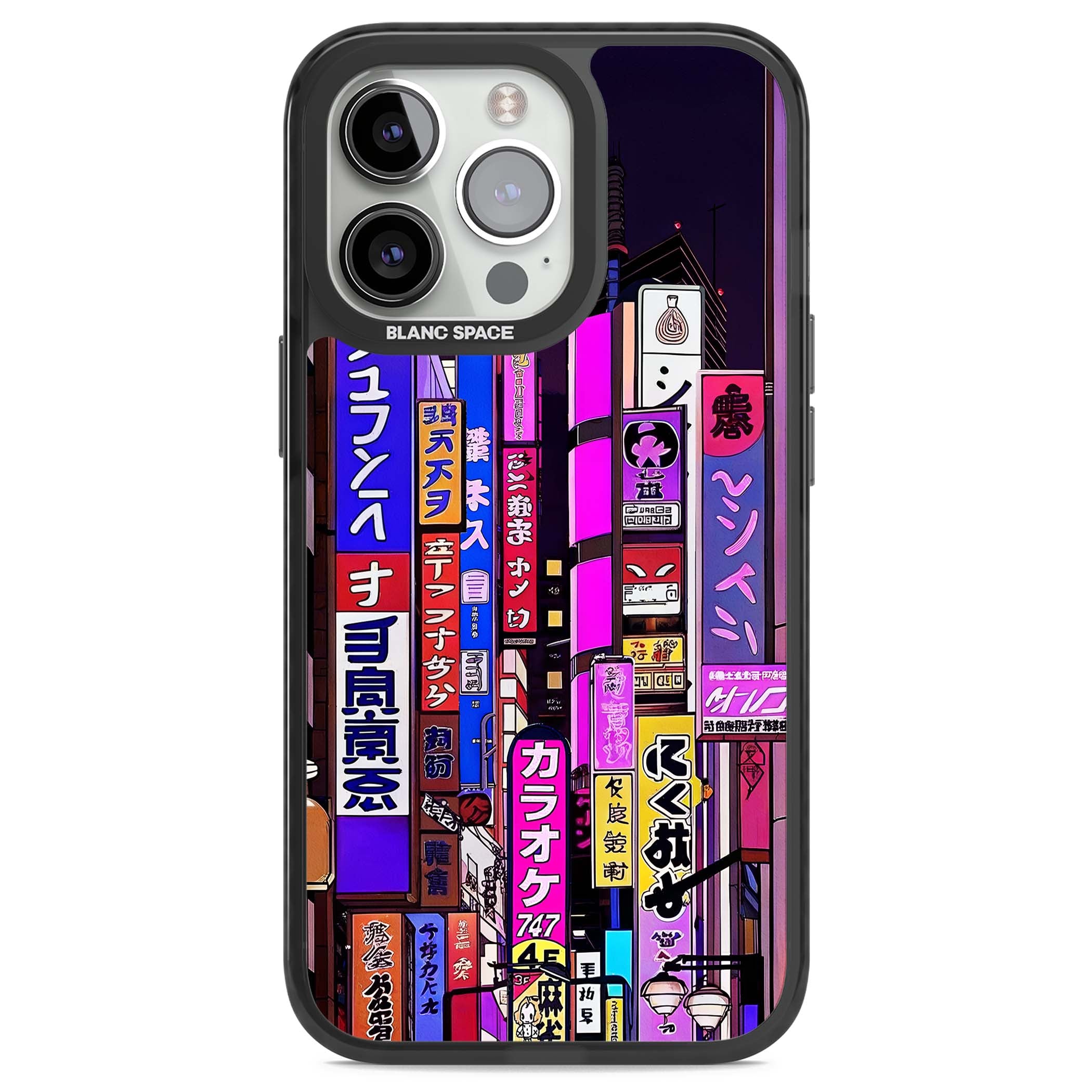 NEON NIGHT anime iPhone case | Black Impact Magsafe case for iPhone 13 Pro, iPhone 14 Pro, iPhone 15 Pro