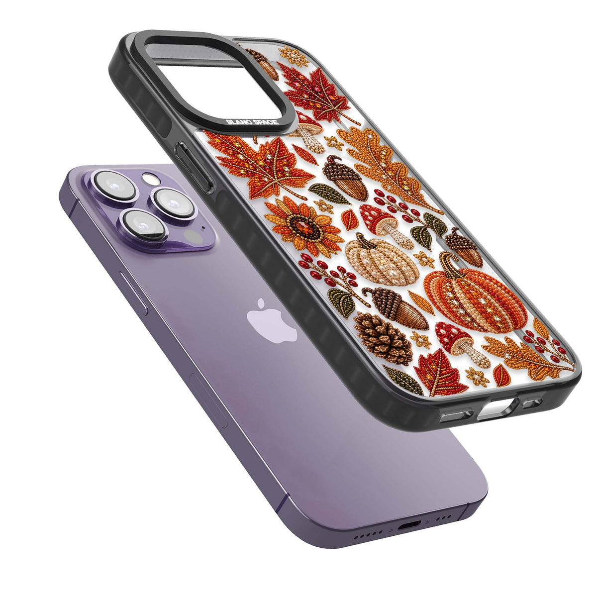 Beaded Autumn iPhone case | Black Impact Magsafe case for iPhone 13 Pro, iPhone 14 Pro, iPhone 15 Pro