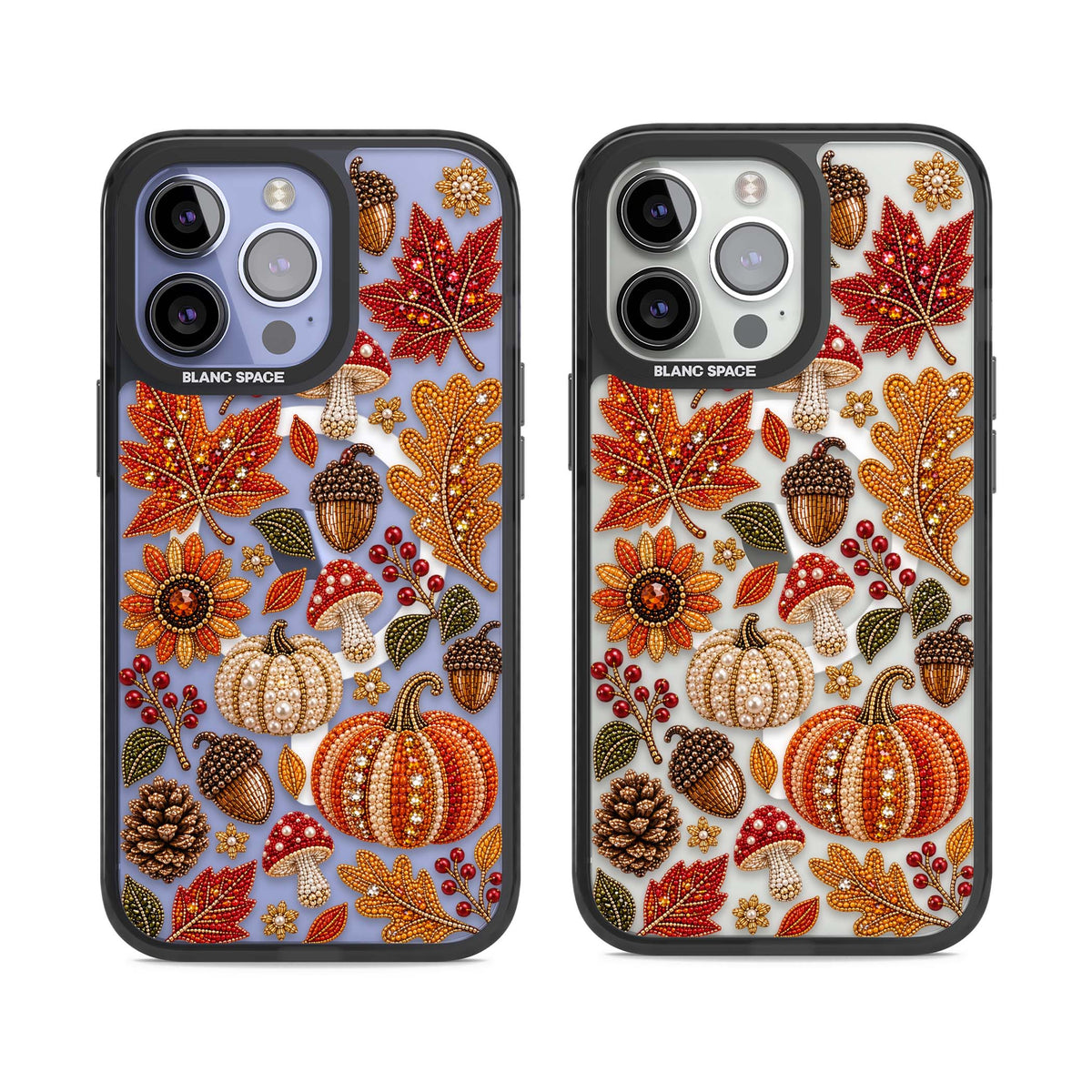 Beaded Autumn iPhone case | Black Impact Magsafe case for iPhone 13 Pro, iPhone 14 Pro, iPhone 15 Pro
