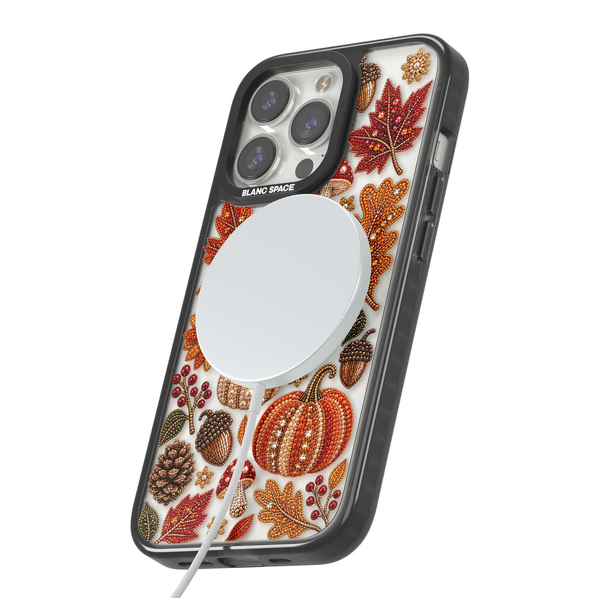 Beaded Autumn iPhone case | Black Impact Magsafe case for iPhone 13 Pro, iPhone 14 Pro, iPhone 15 Pro
