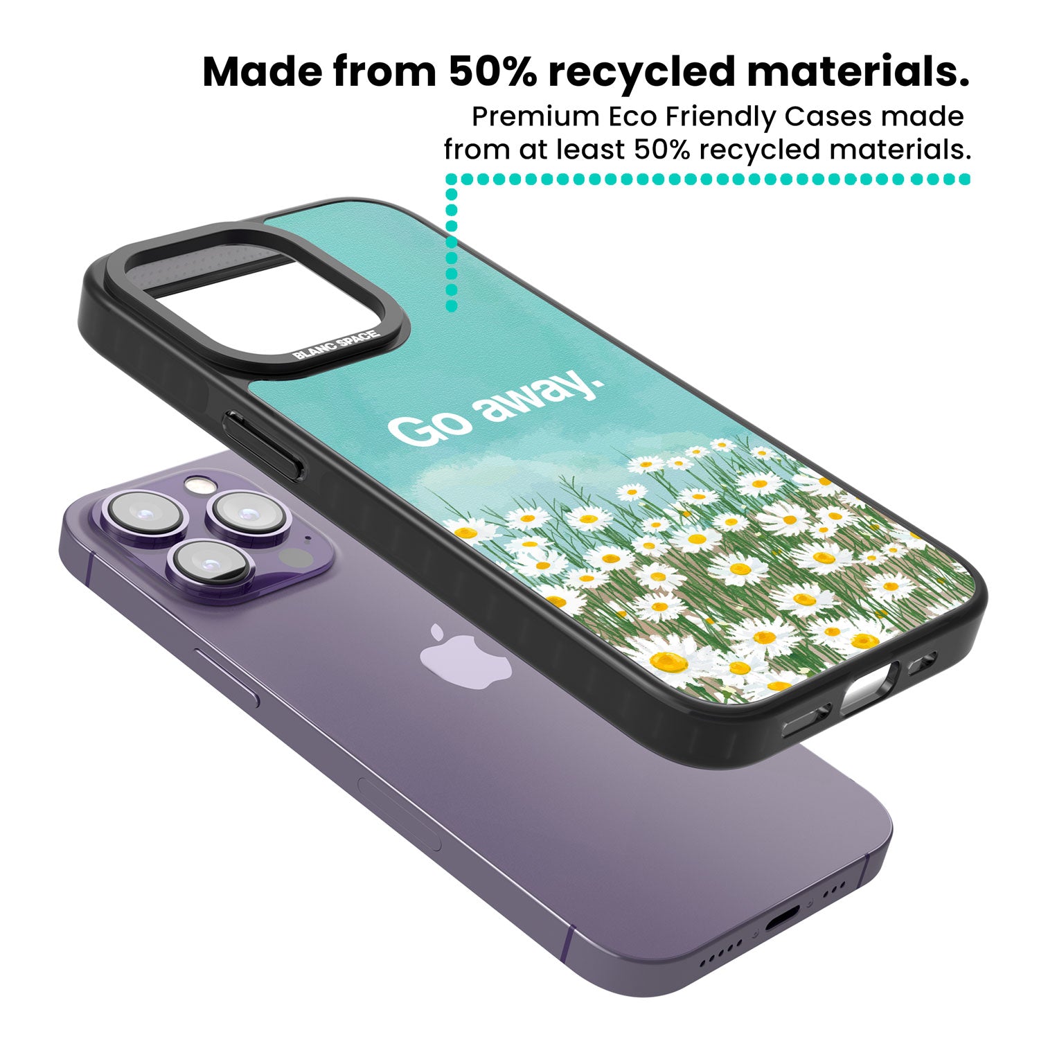 Go away Magsafe Black Impact Phone Case for iPhone 13 Pro, iPhone 14 Pro, iPhone 15 Pro