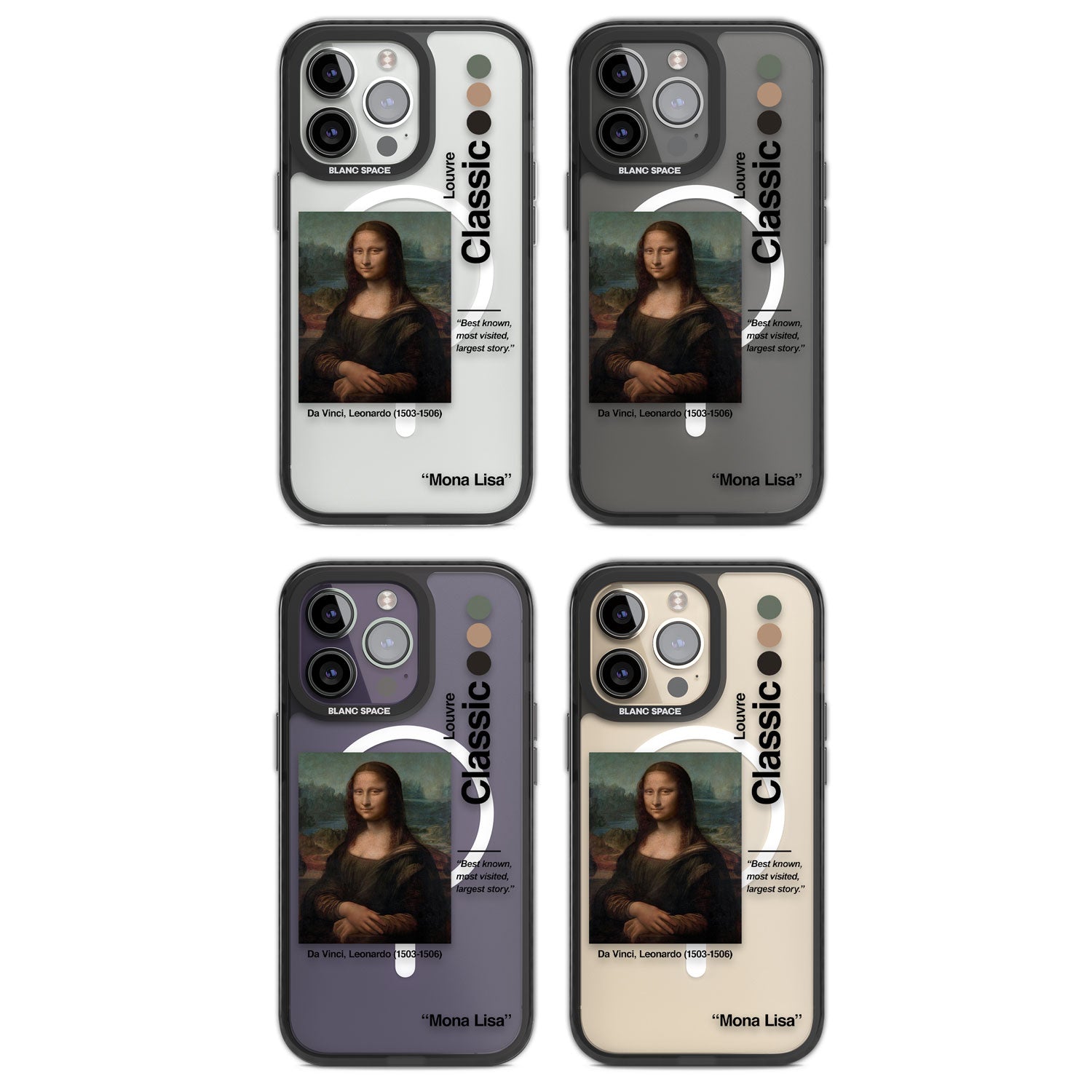 Mona Lisa - Leonardo Da Vinci Magsafe Black Impact Phone Case for iPhone 13 Pro, iPhone 14 Pro, iPhone 15 Pro