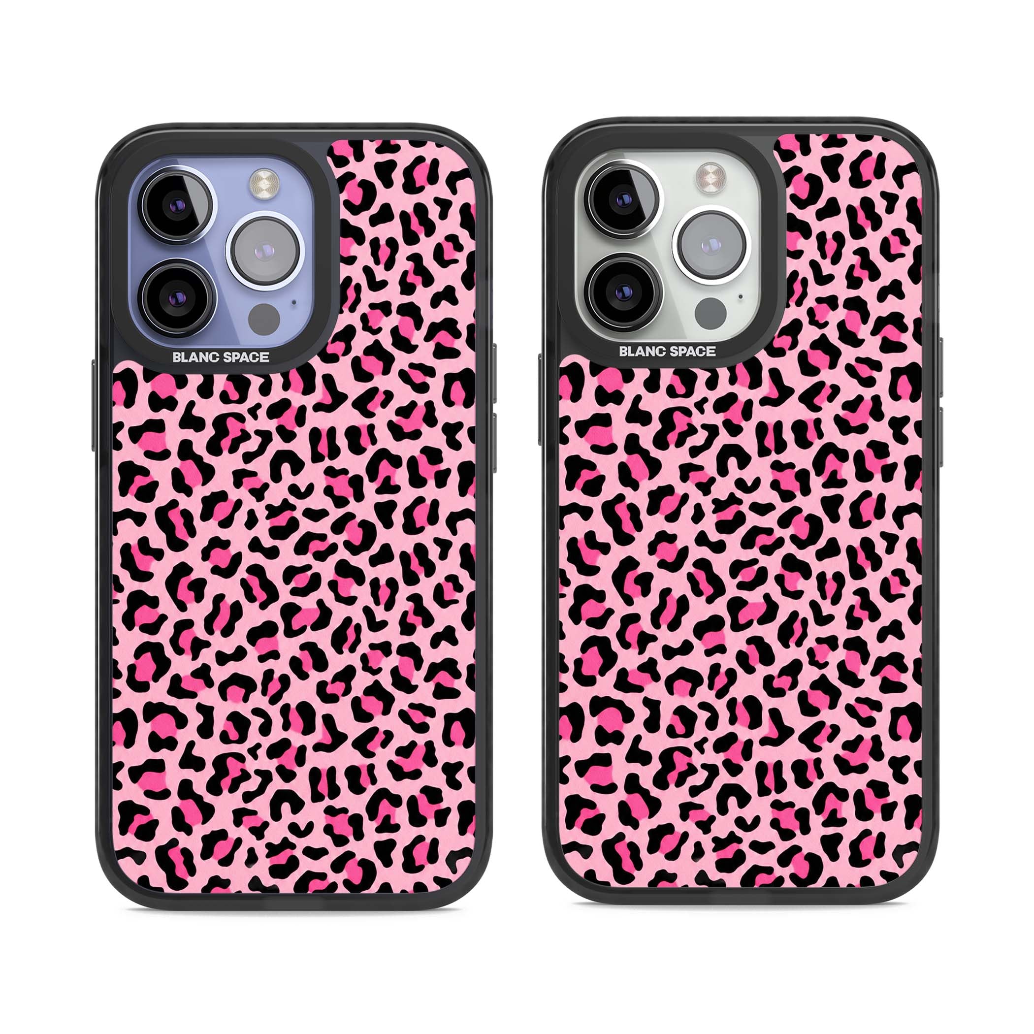 Pink Leopard baddie iPhone case | Black Impact Magsafe case for iPhone 13 Pro, iPhone 14 Pro, iPhone 15 Pro