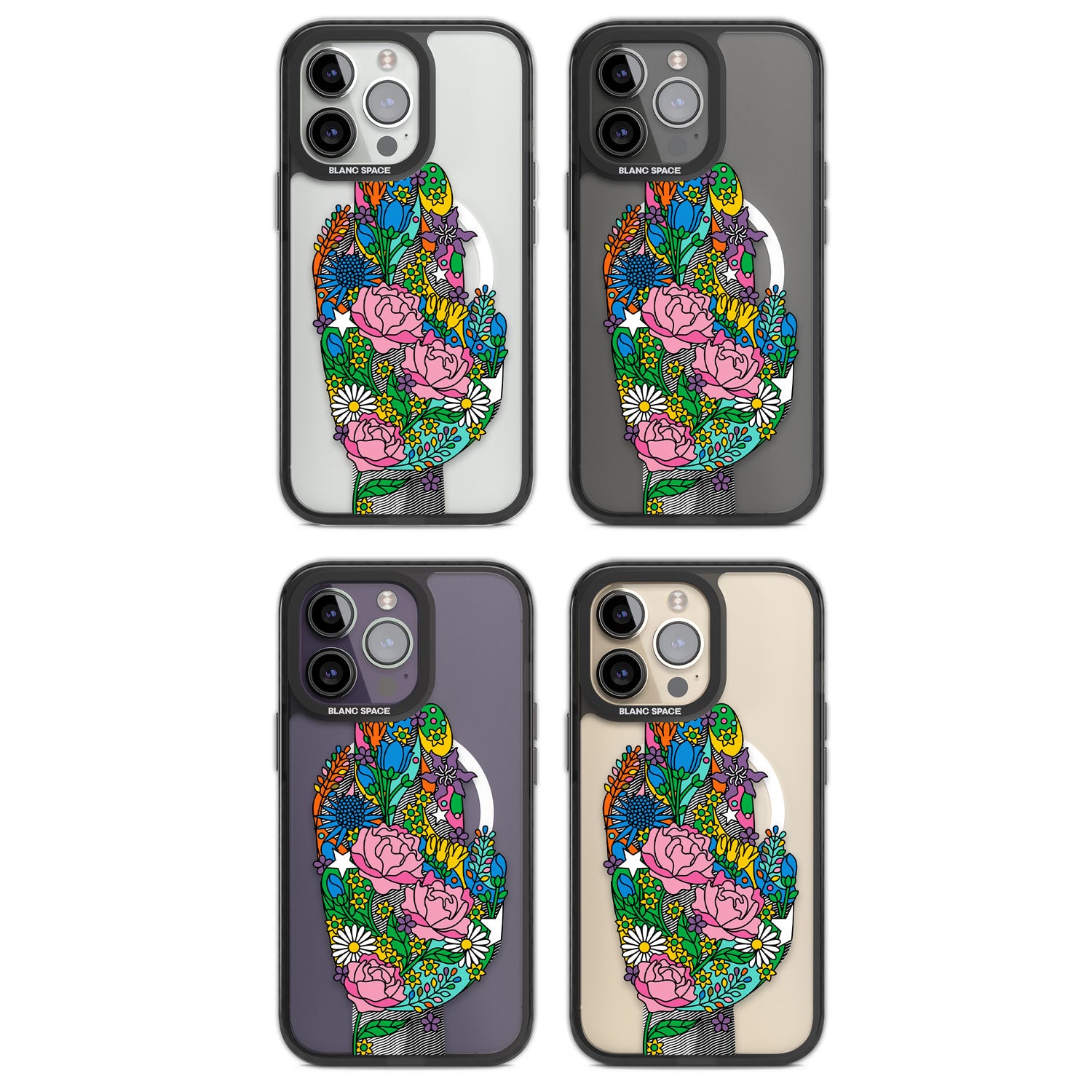 Garden Touch Magsafe Black Impact Phone Case for iPhone 13 Pro, iPhone 14 Pro, iPhone 15 Pro