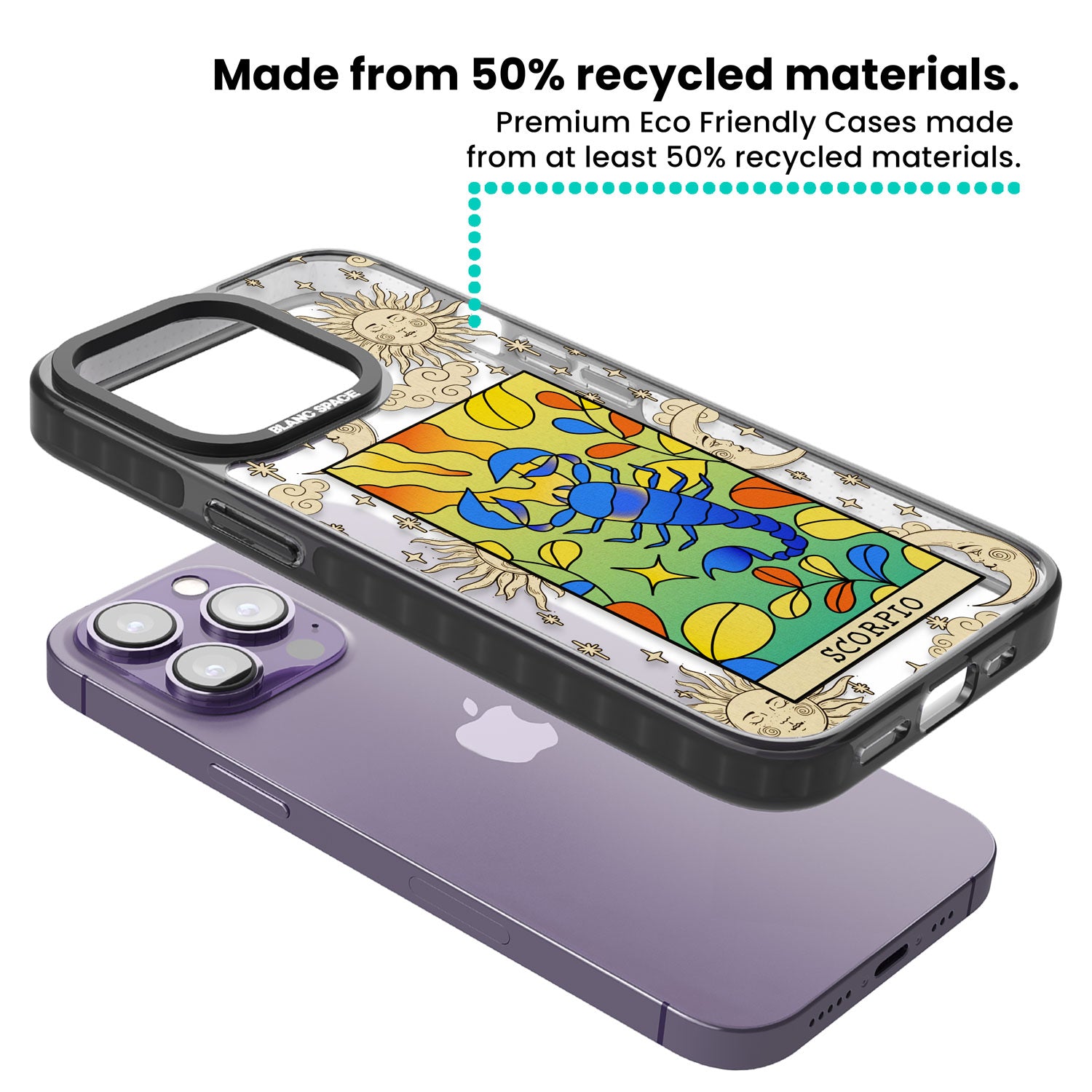 Celestial Zodiac - Scorpio Black Impact Phone Case for iPhone 13 Pro, iPhone 14 Pro, iPhone 15 Pro