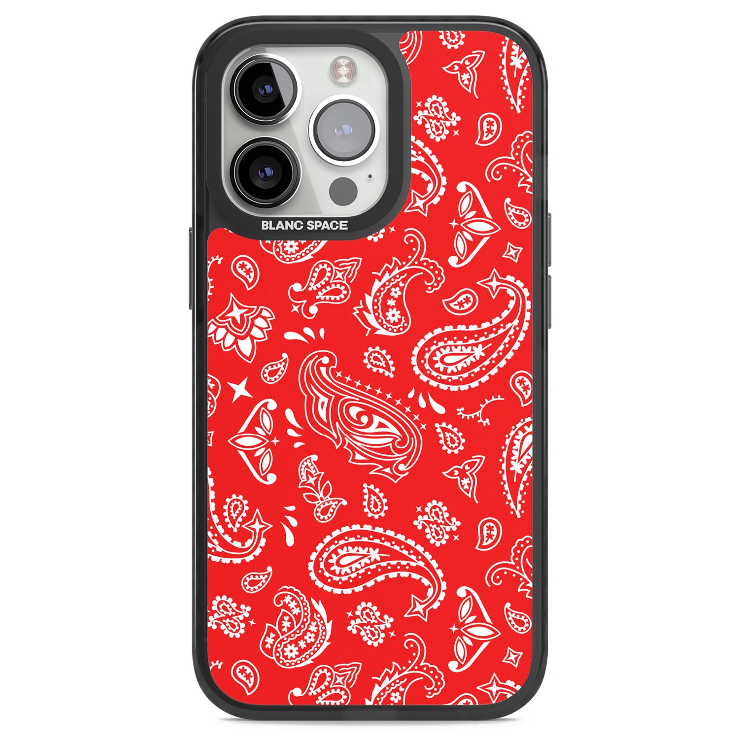 Red Bandana Black Impact Phone Case for iPhone 13 Pro, iPhone 14 Pro, iPhone 15 Pro