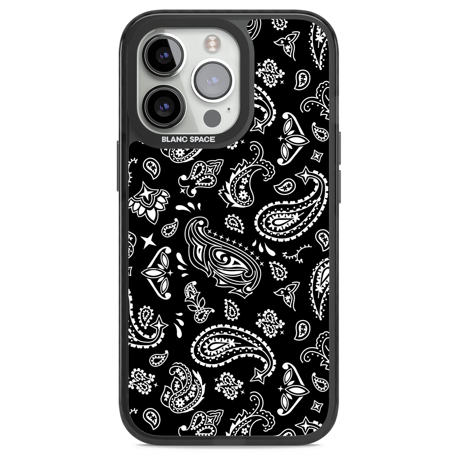 Black Bandana Black Impact Phone Case for iPhone 13 Pro, iPhone 14 Pro, iPhone 15 Pro