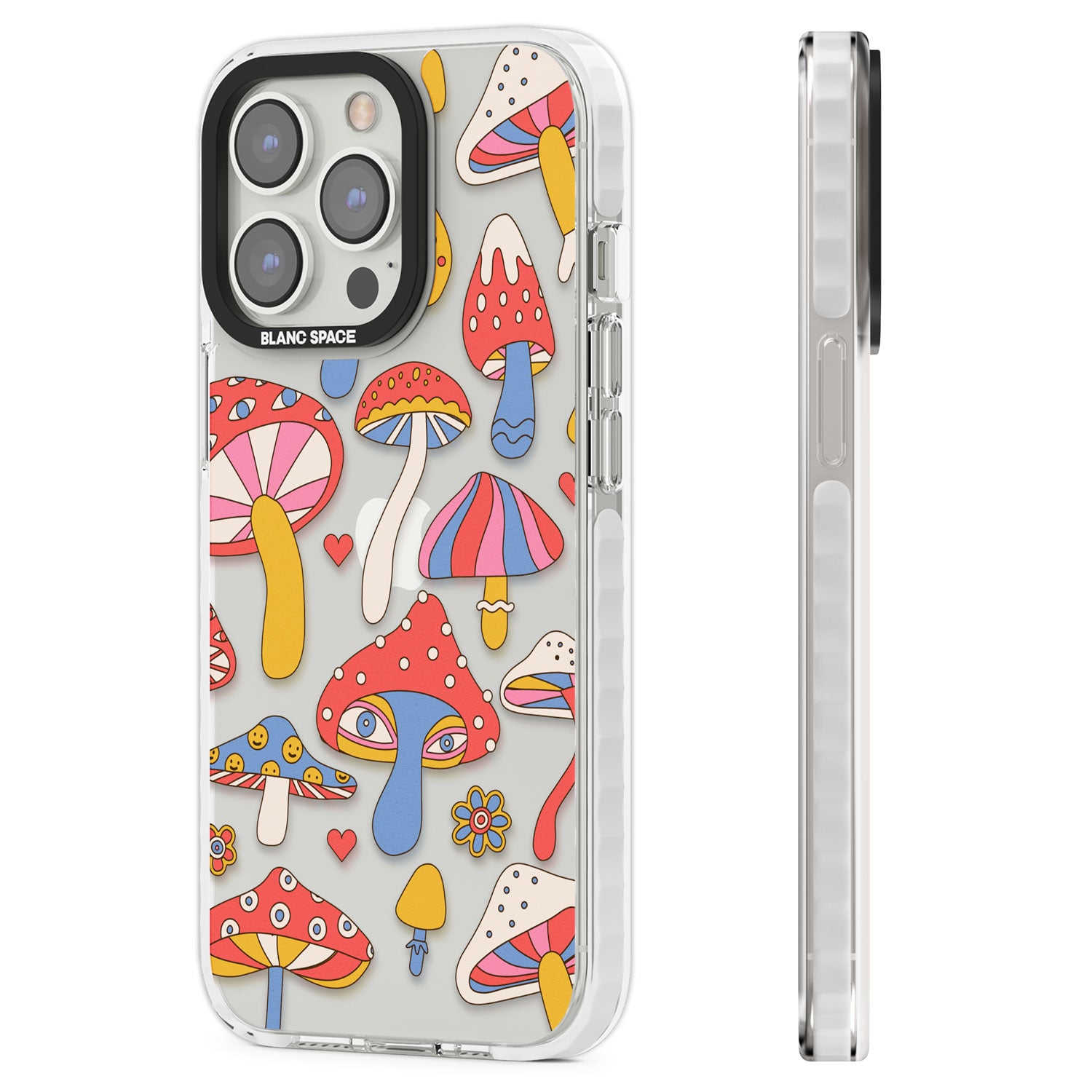 Vibrant Shrooms Clear Impact Phone Case for iPhone 13 Pro, iPhone 14 Pro, iPhone 15 Pro