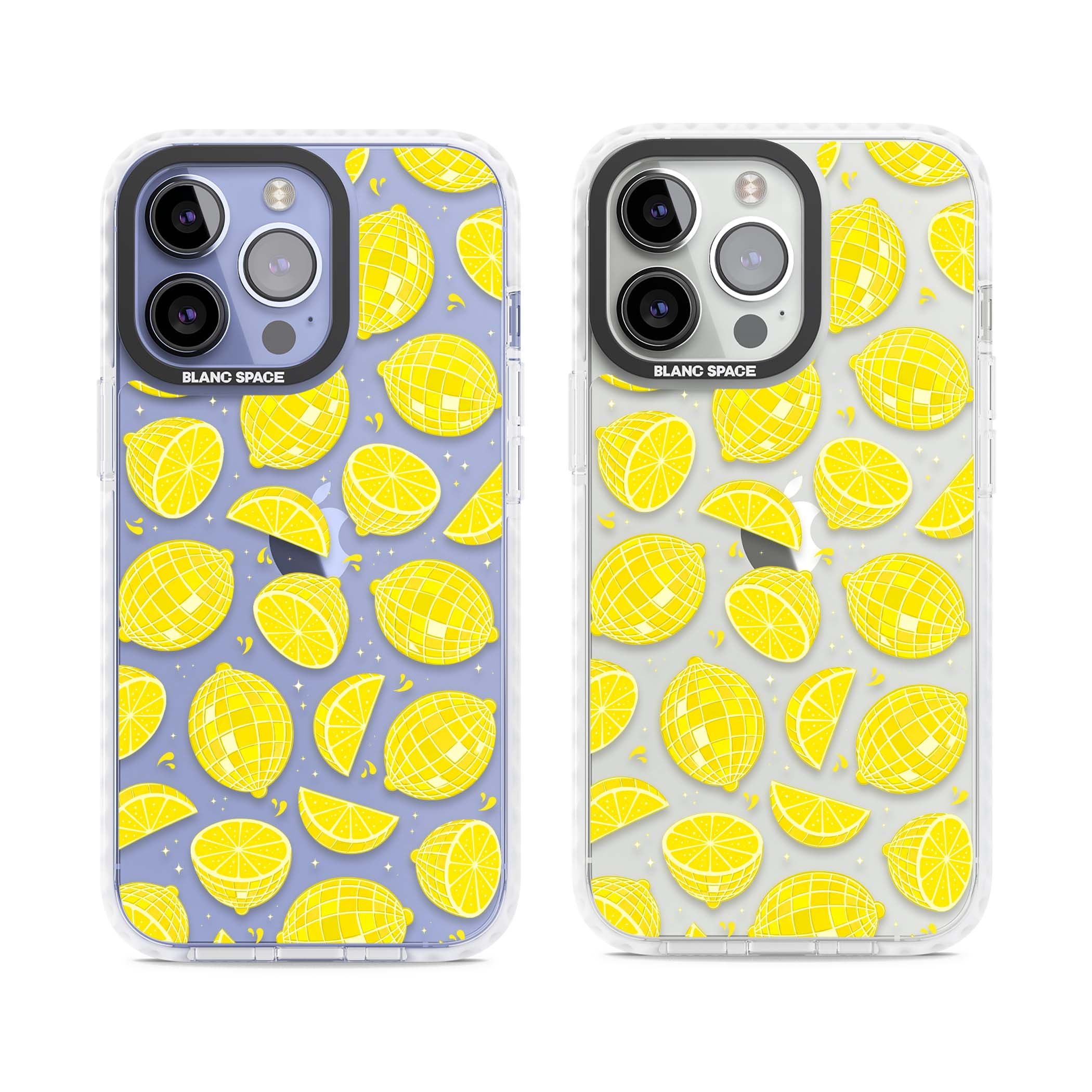 Disco Lemons citrus iPhone case featuring mirrorball lemons, sliced fruit and sparkle accents | Clear Impact case for iPhone 13 Pro, iPhone 14 Pro, iPhone 15 Pro