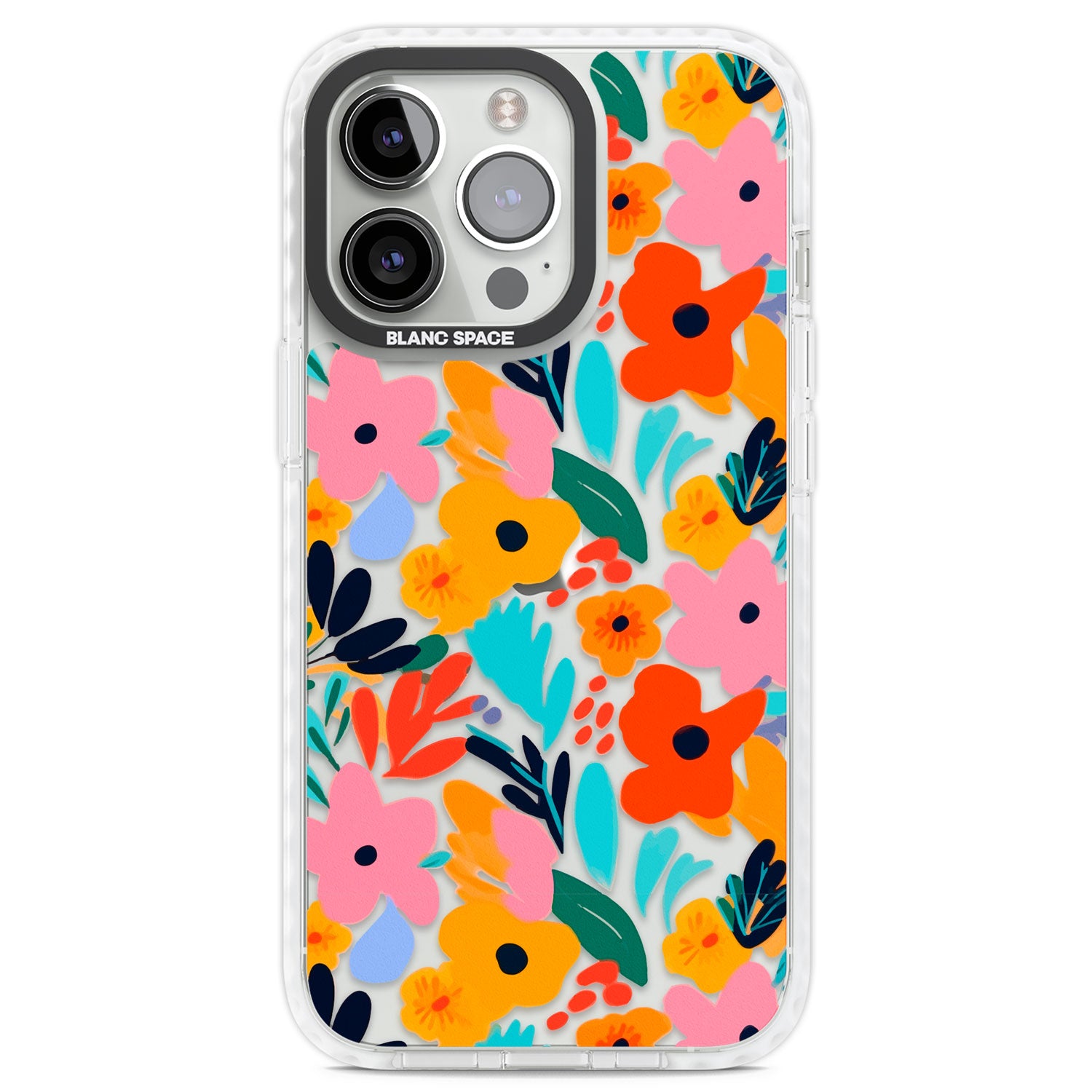 Floral Fiesta Clear Impact Phone Case for iPhone 13 Pro, iPhone 14 Pro, iPhone 15 Pro