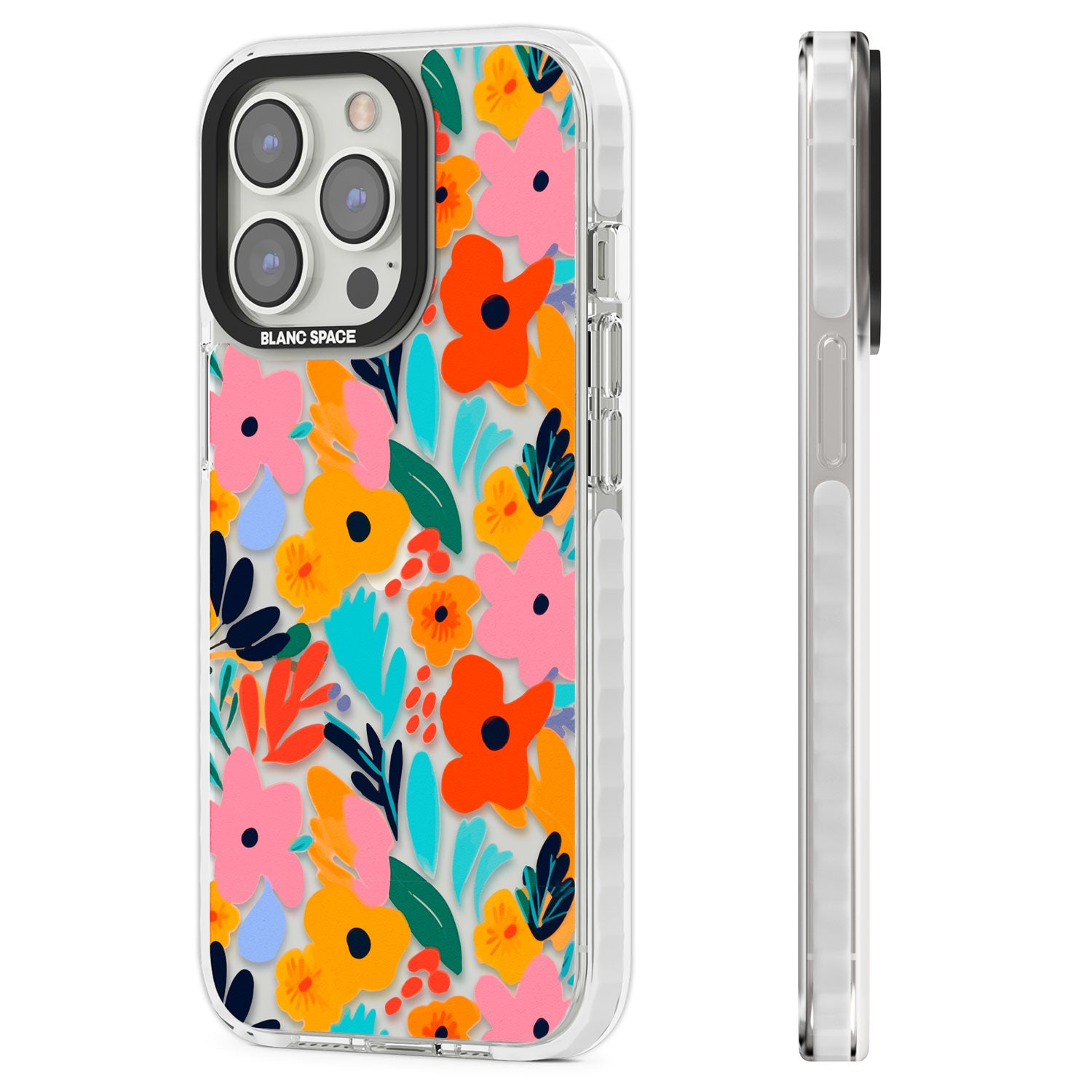 Floral Fiesta Clear Impact Phone Case for iPhone 13 Pro, iPhone 14 Pro, iPhone 15 Pro