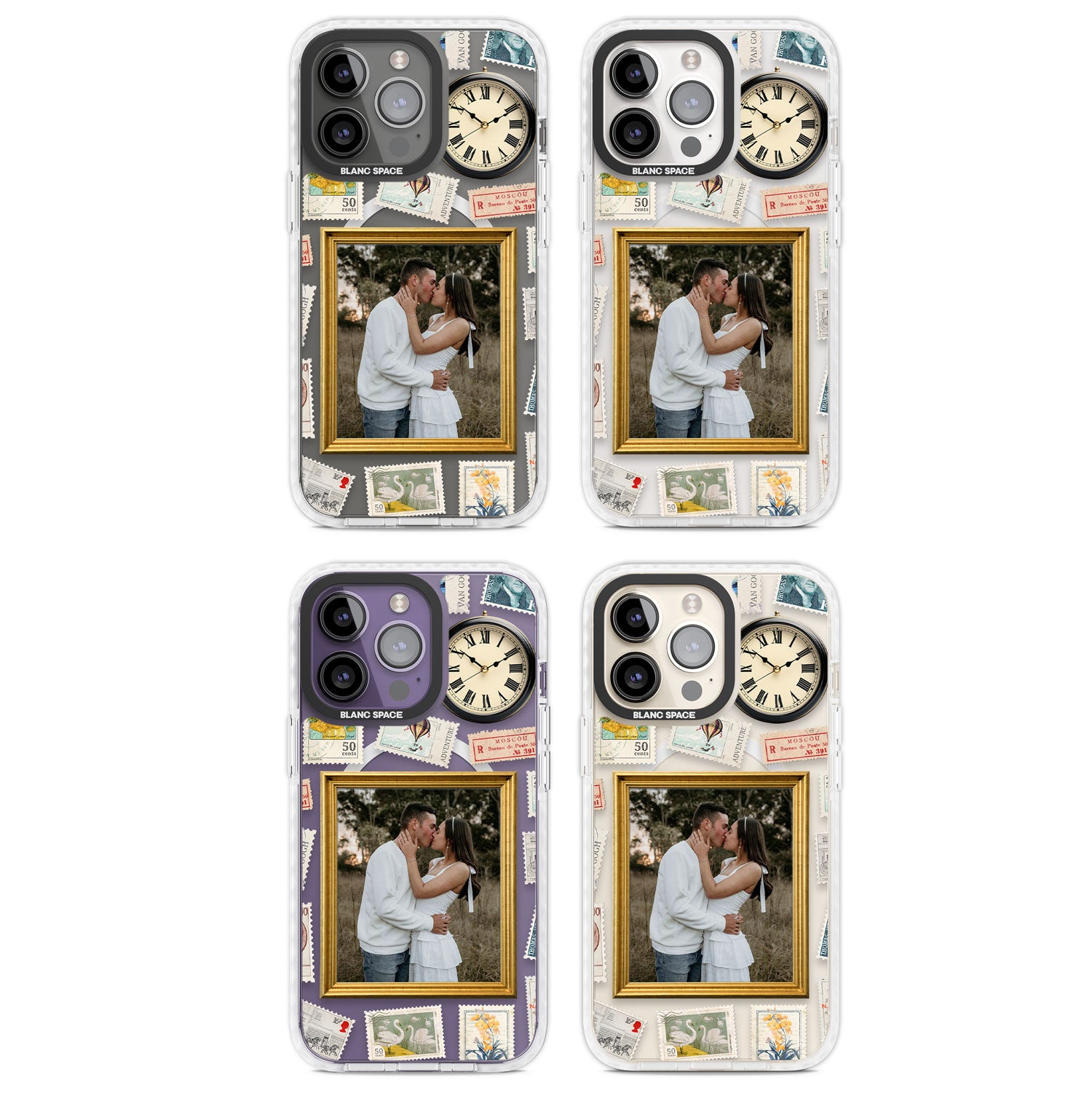 Personalised Vintage Photo Frame Collage Magsafe Impact Phone Case for iPhone 13 Pro, iPhone 14 Pro, iPhone 15 Pro