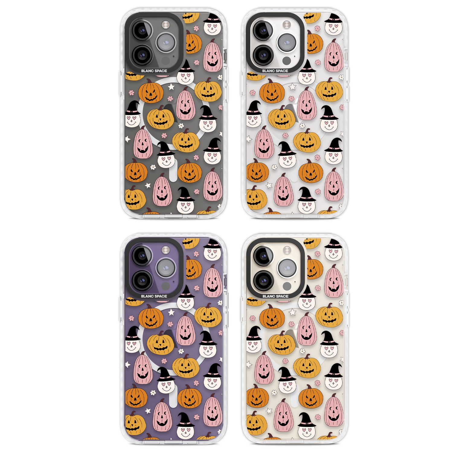 Witches and Pumpkins Pattern Magsafe Impact Phone Case for iPhone 13 Pro, iPhone 14 Pro, iPhone 15 Pro