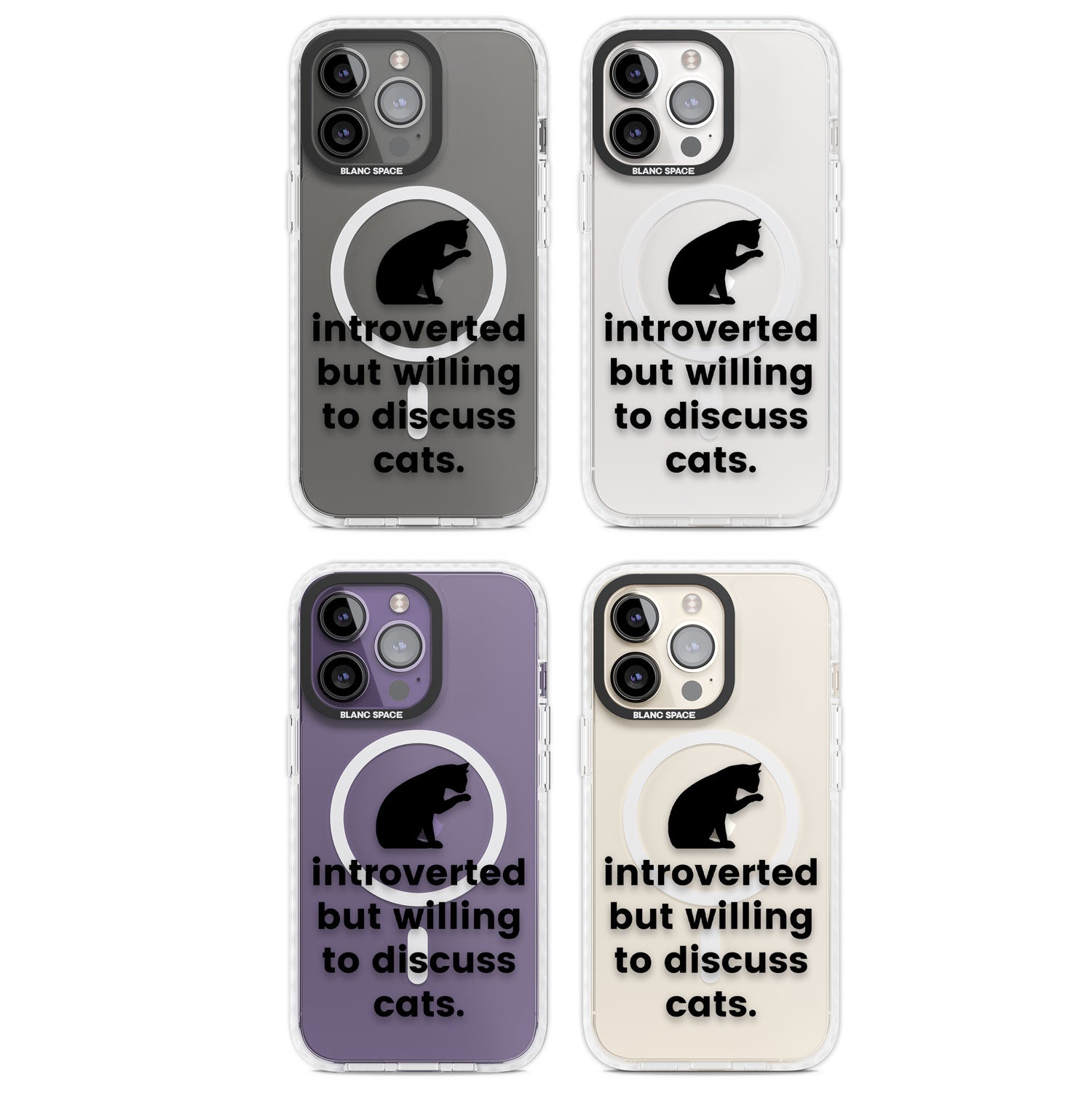 Introverted But Willing To Discuss Cats Magsafe Impact Phone Case for iPhone 13 Pro, iPhone 14 Pro, iPhone 15 Pro