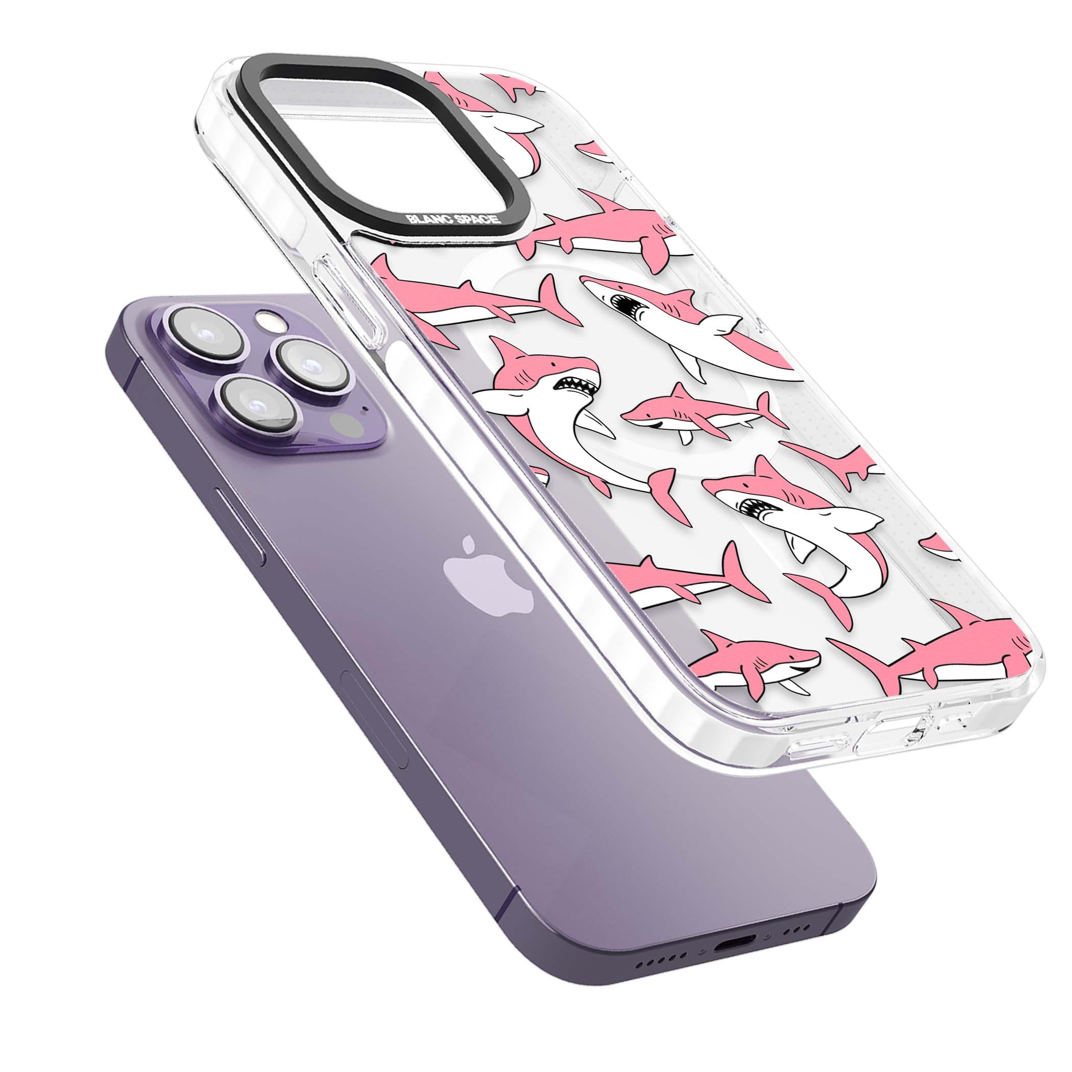 Bubblegum Sharks for her iPhone case | Impact Magsafe case for iPhone 13 Pro, iPhone 14 Pro, iPhone 15 Pro