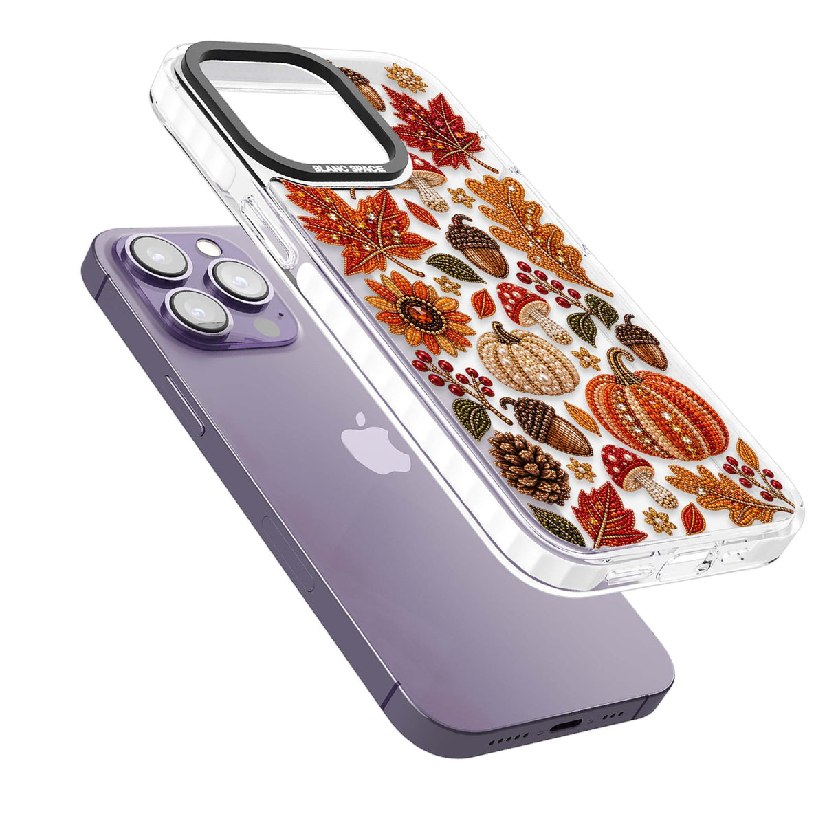 Beaded Autumn iPhone case | Clear Impact case for iPhone 13 Pro, iPhone 14 Pro, iPhone 15 Pro