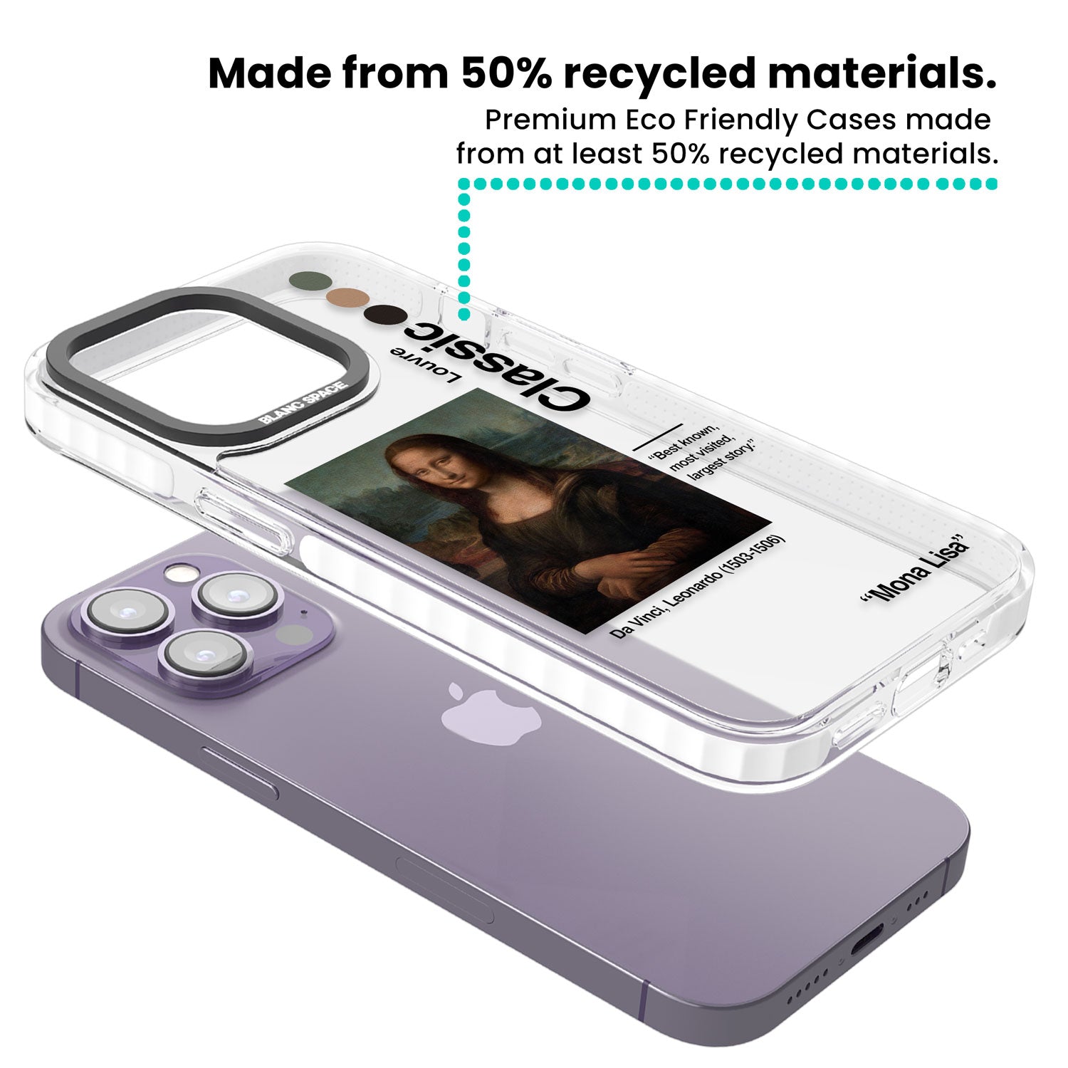 Mona Lisa - Leonardo Da Vinci Clear Impact Phone Case for iPhone 13 Pro, iPhone 14 Pro, iPhone 15 Pro