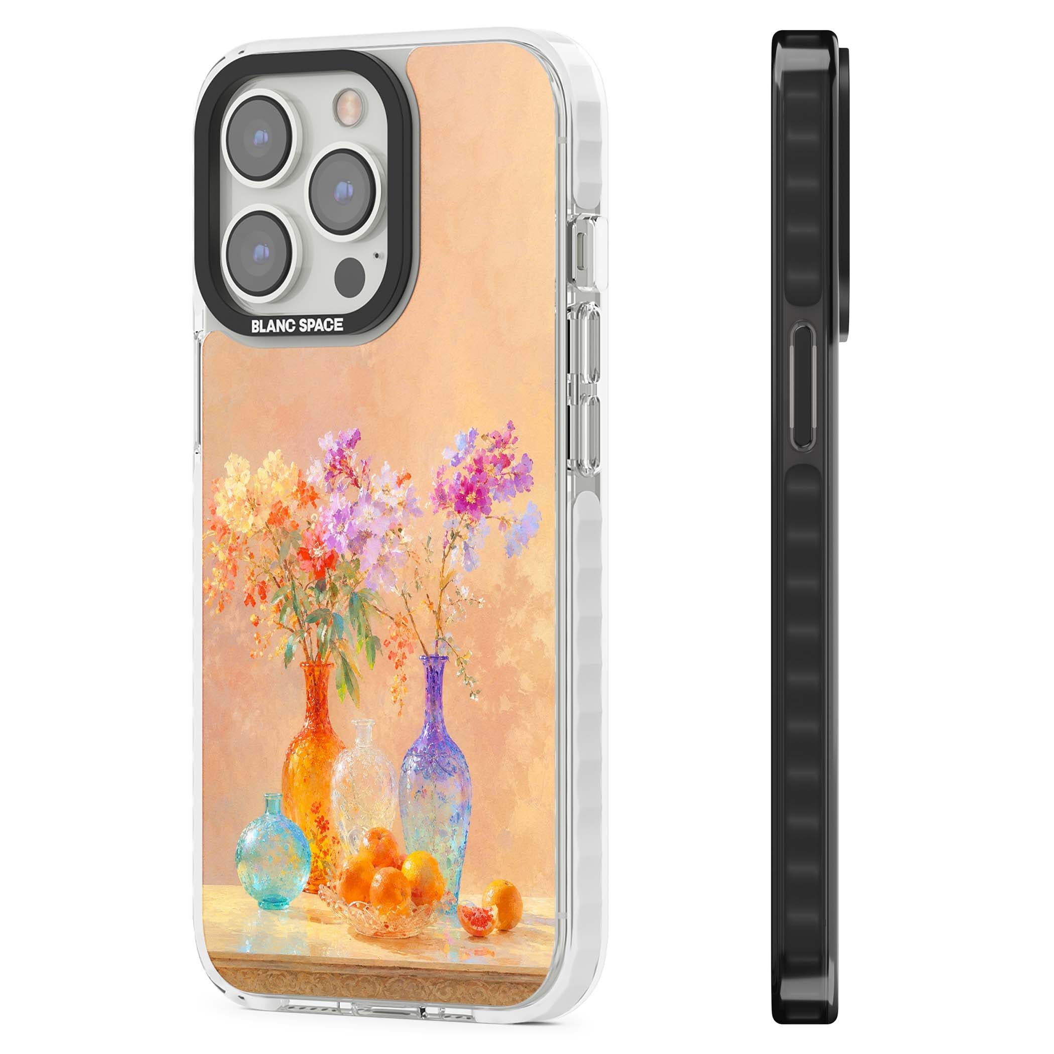 Peach Glass art iPhone case | Clear Impact case for iPhone 13 Pro, iPhone 14 Pro, iPhone 15 Pro