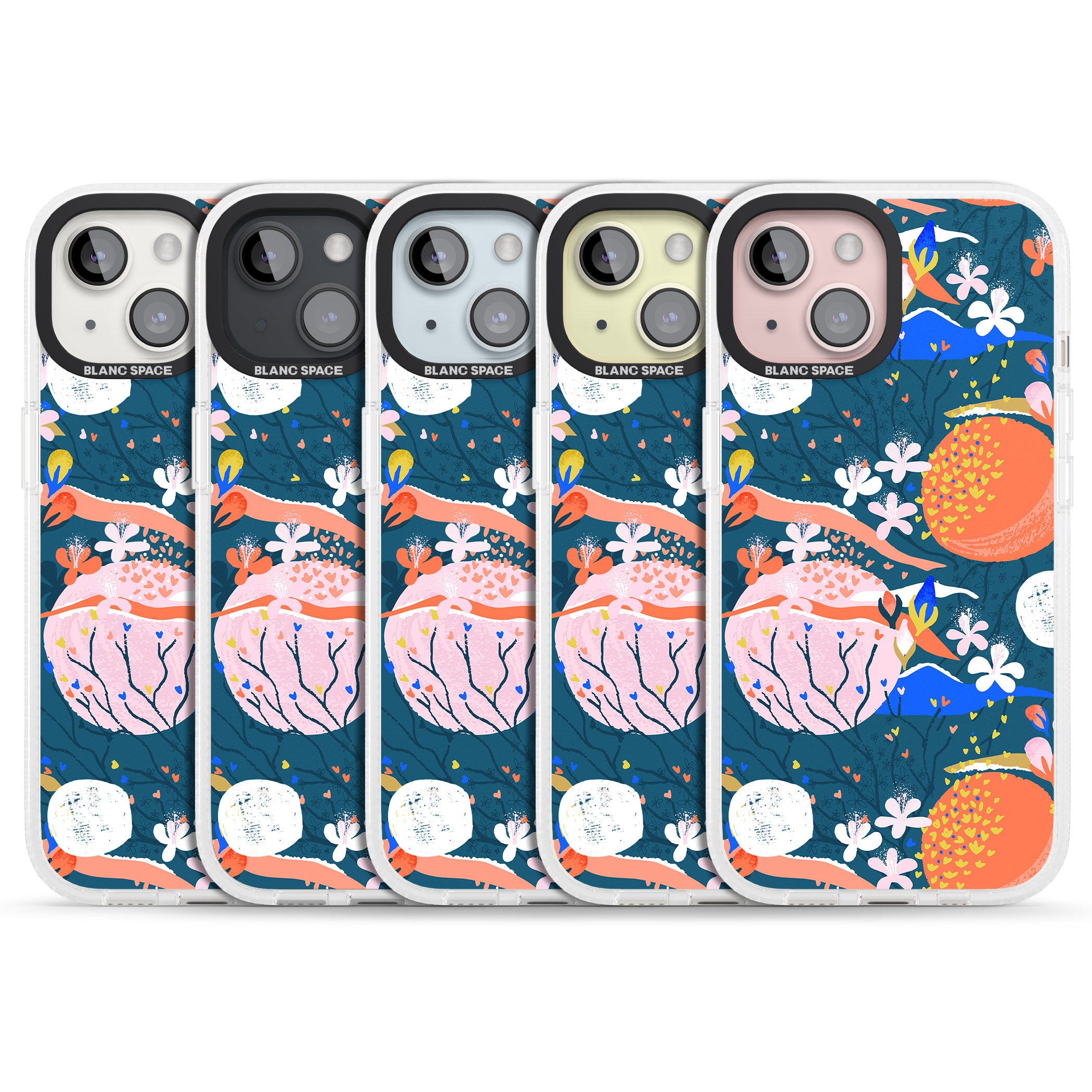 Bright Circles Abstract iPhone 15 / 14 / 13 Clear Case Impact Air - Blanc Space