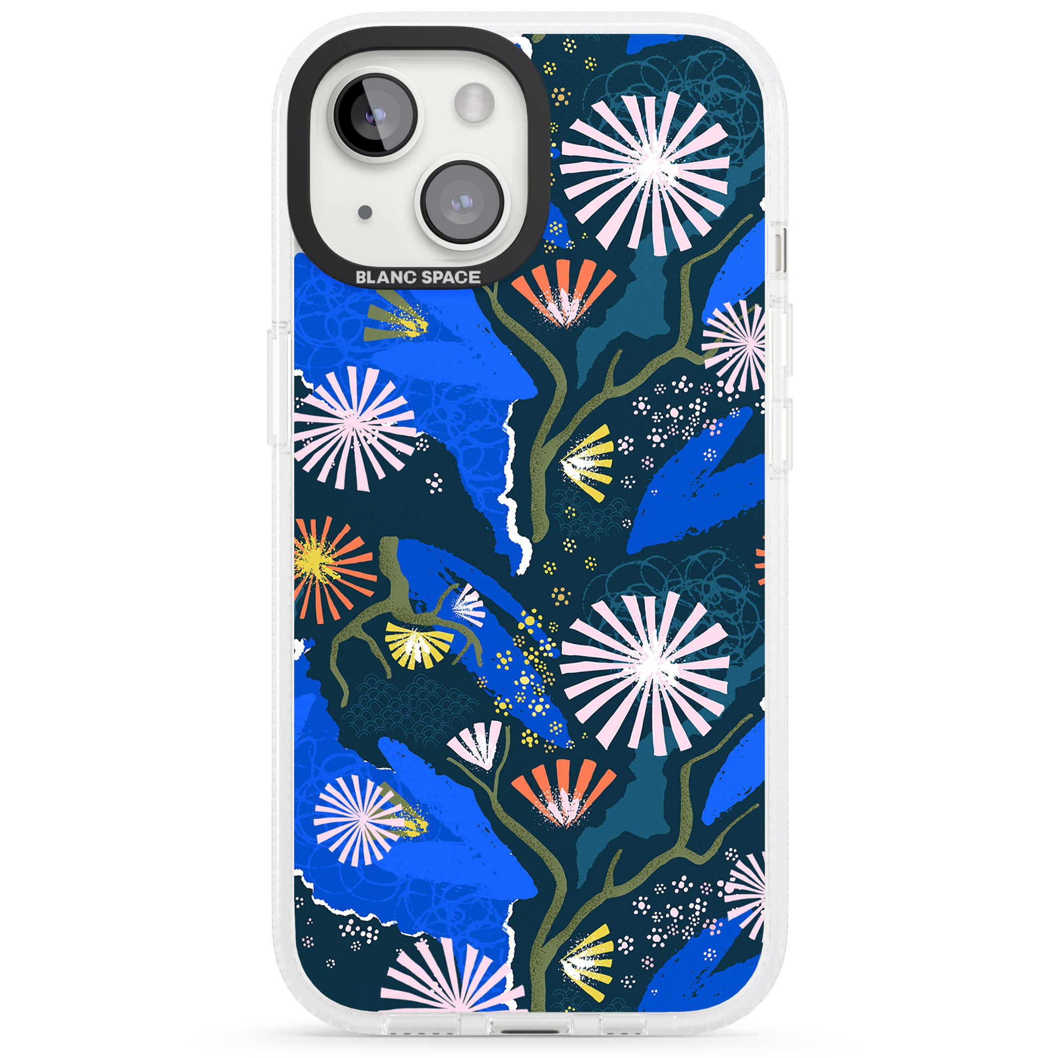 Dark Botanicals Abstract Pattern iPhone 15 / 14 / 13 Clear Case Impact Air - Blanc Space