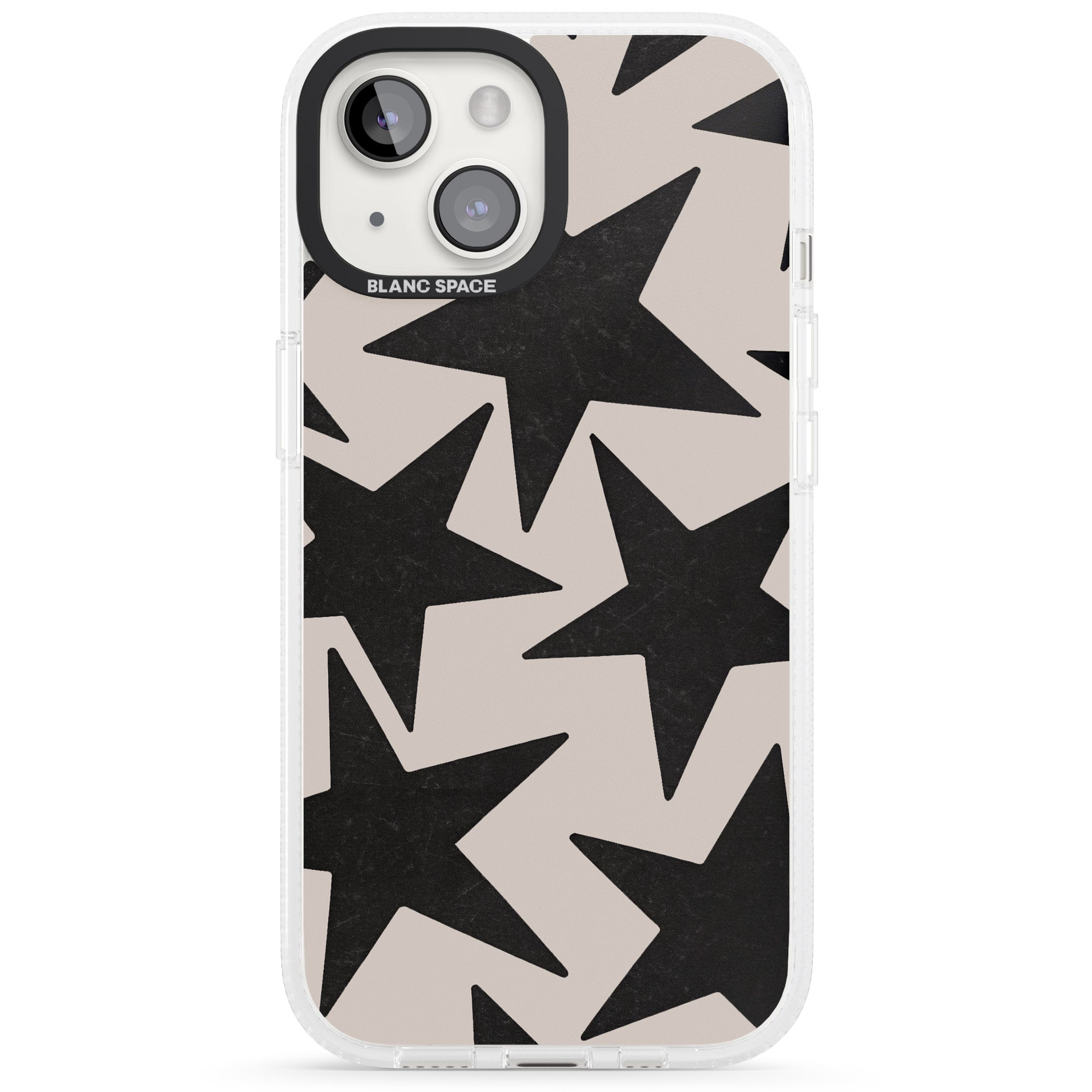 Black Superstars iPhone 15 / 14 / 13 Clear Case Impact Air - Blanc Space