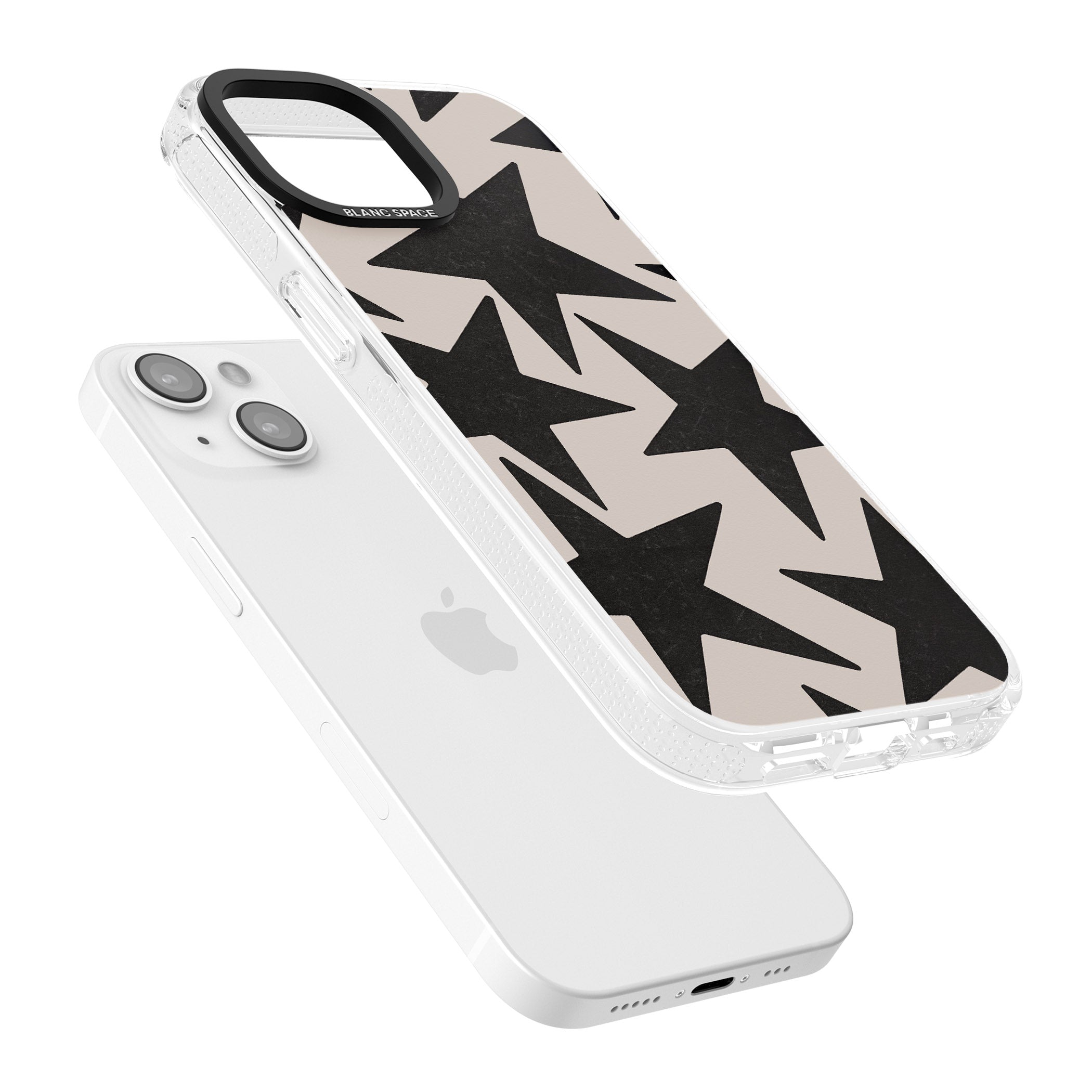 Black Superstars iPhone 15 / 14 / 13 Clear Case Impact Air - Blanc Space