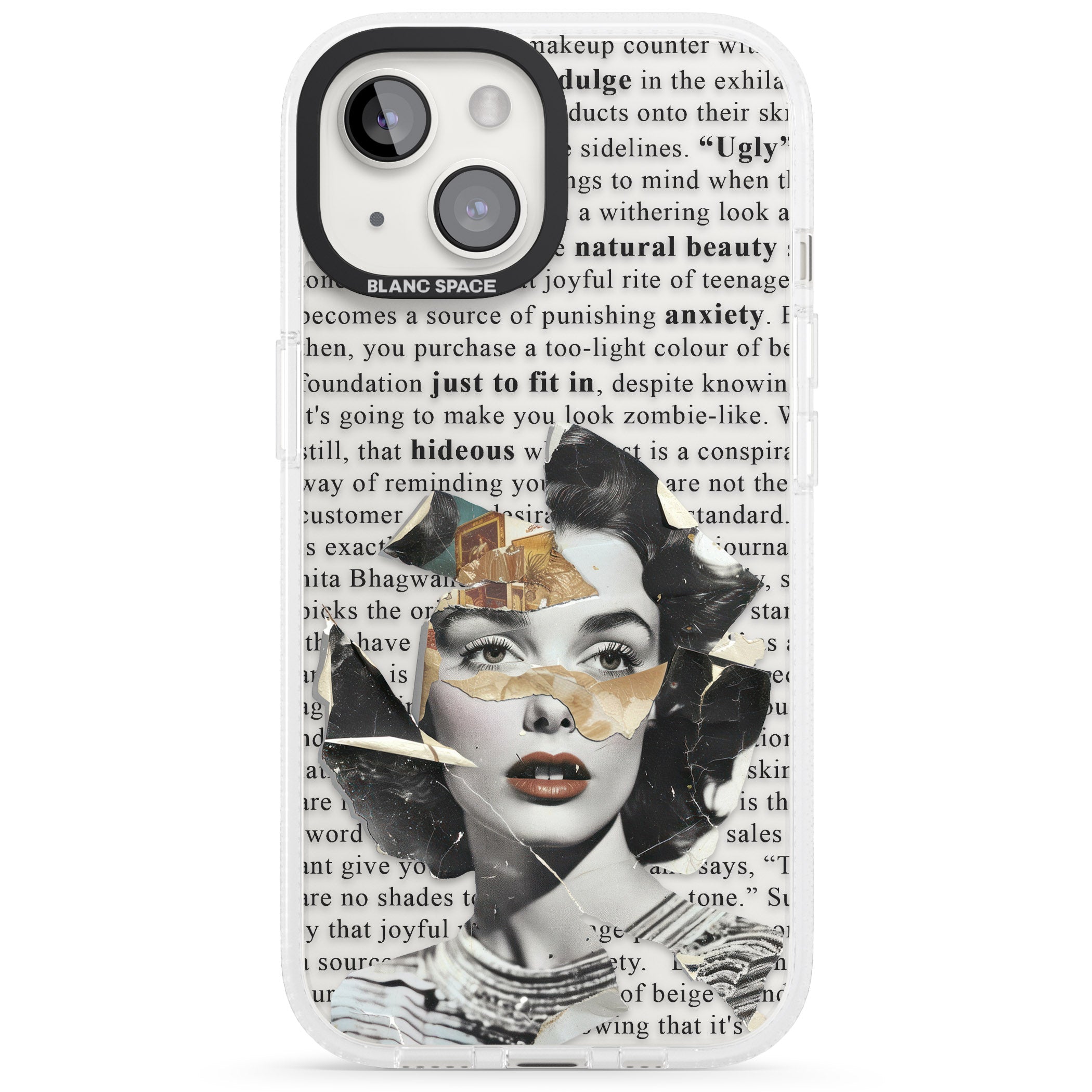 Beauty is Within iPhone 15 / 14 / 13 Clear Case Impact Air - Blanc Space