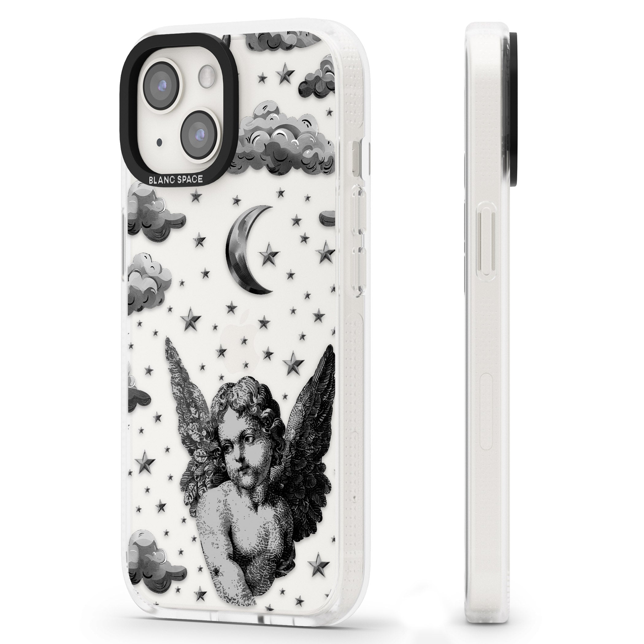 Celestial Cherub iPhone 15 / 14 / 13 Clear Case Impact Air - Blanc Space