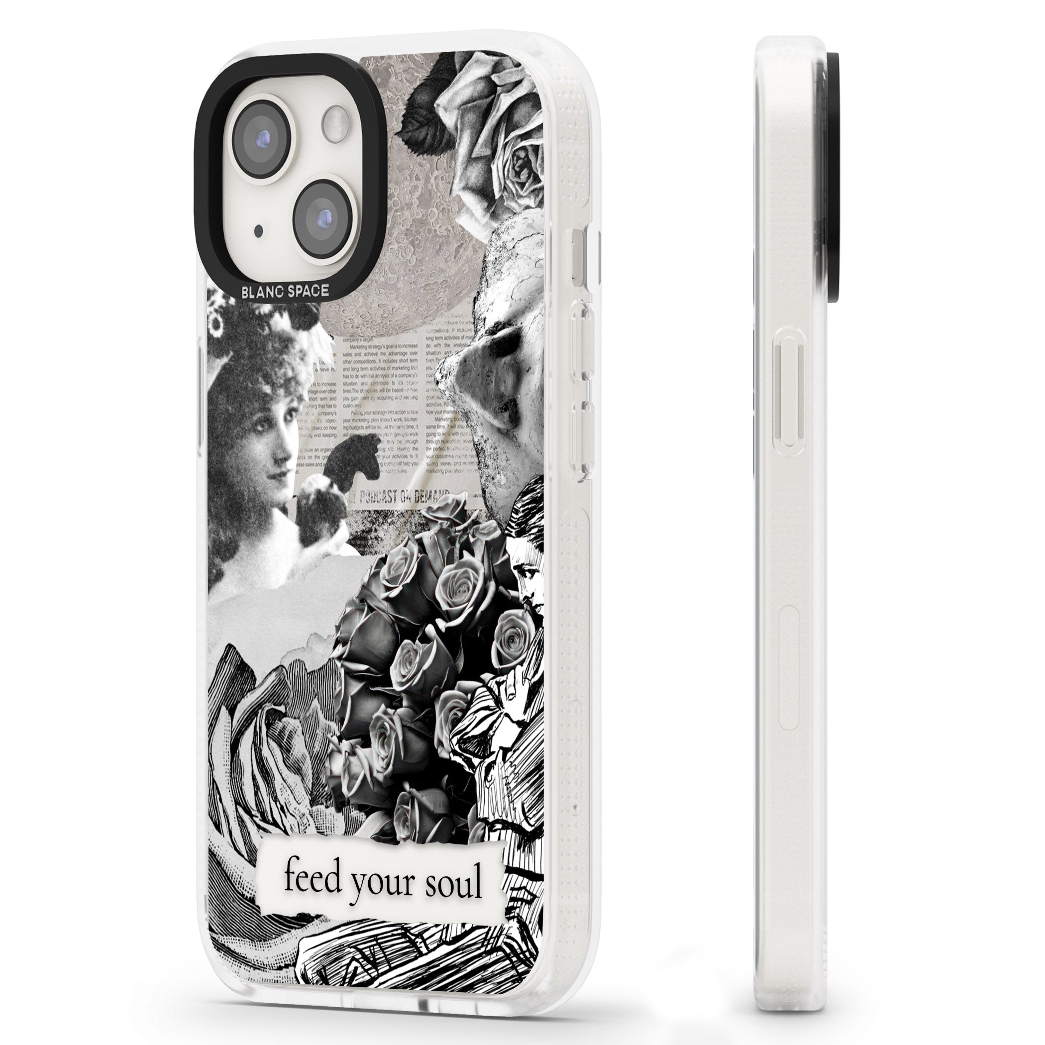 Feed Your Soul iPhone 15 / 14 / 13 Clear Case Impact Air - Blanc Space