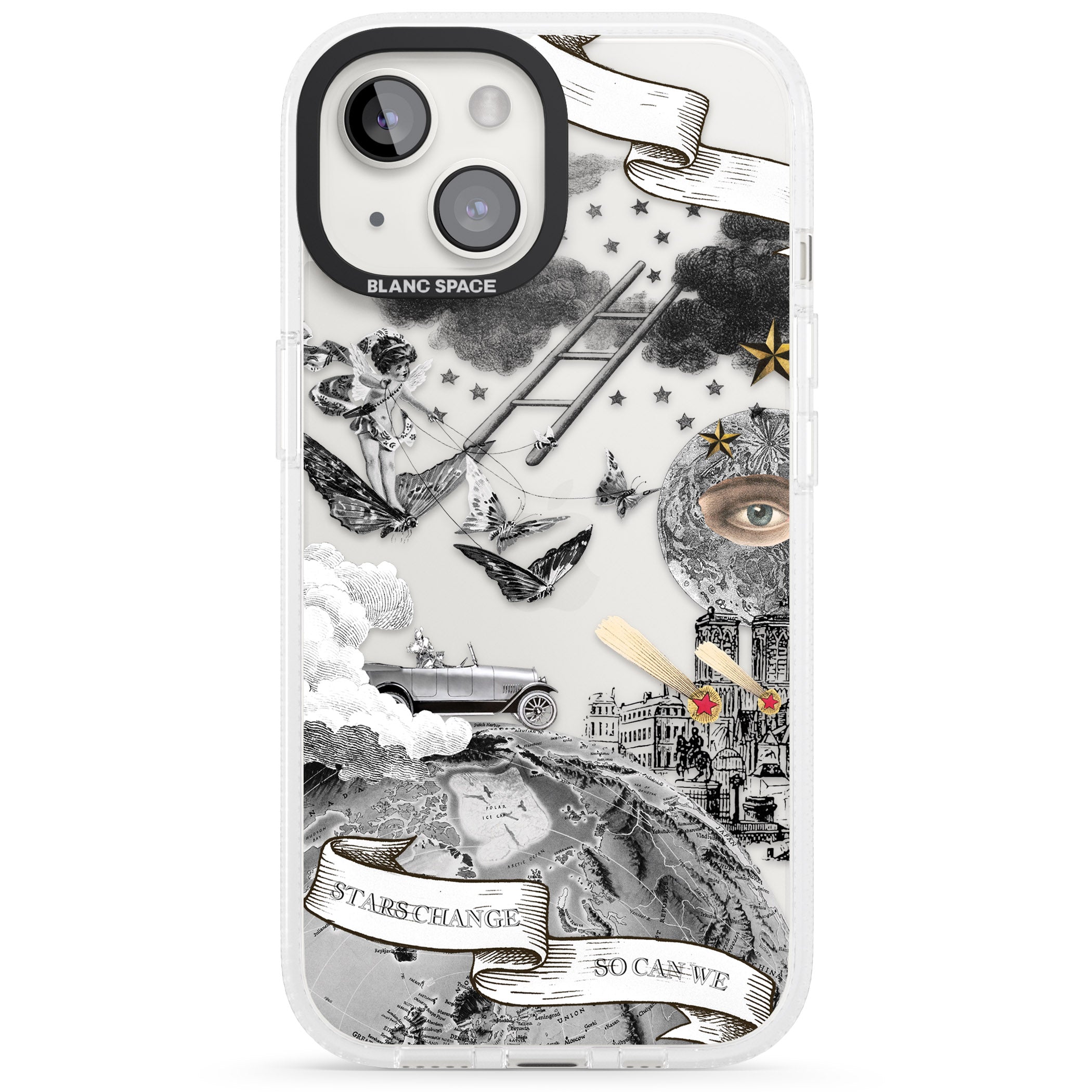 Stars Change, So Can We iPhone 15 / 14 / 13 Clear Case Impact Air - Blanc Space