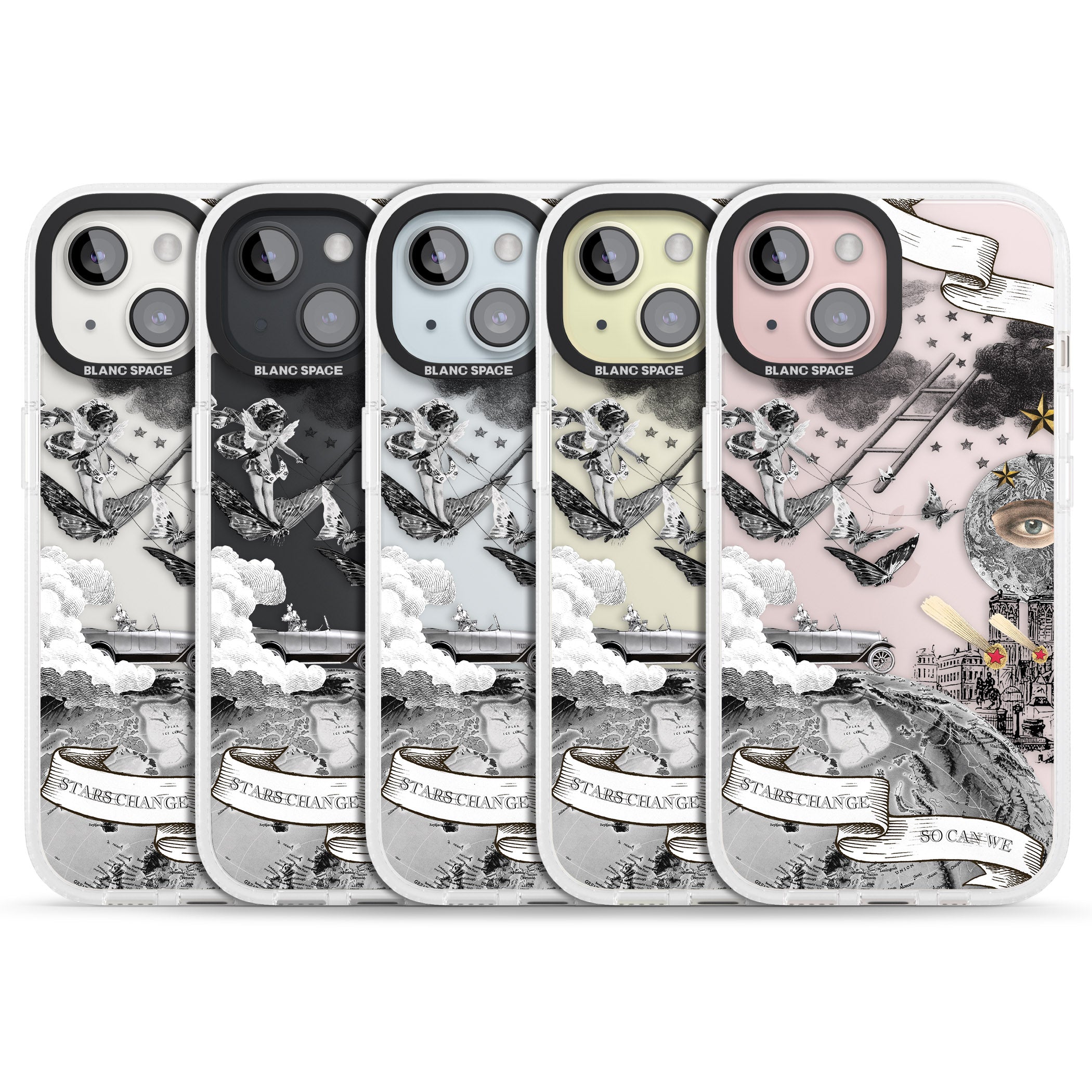 Stars Change, So Can We iPhone 15 / 14 / 13 Clear Case Impact Air - Blanc Space