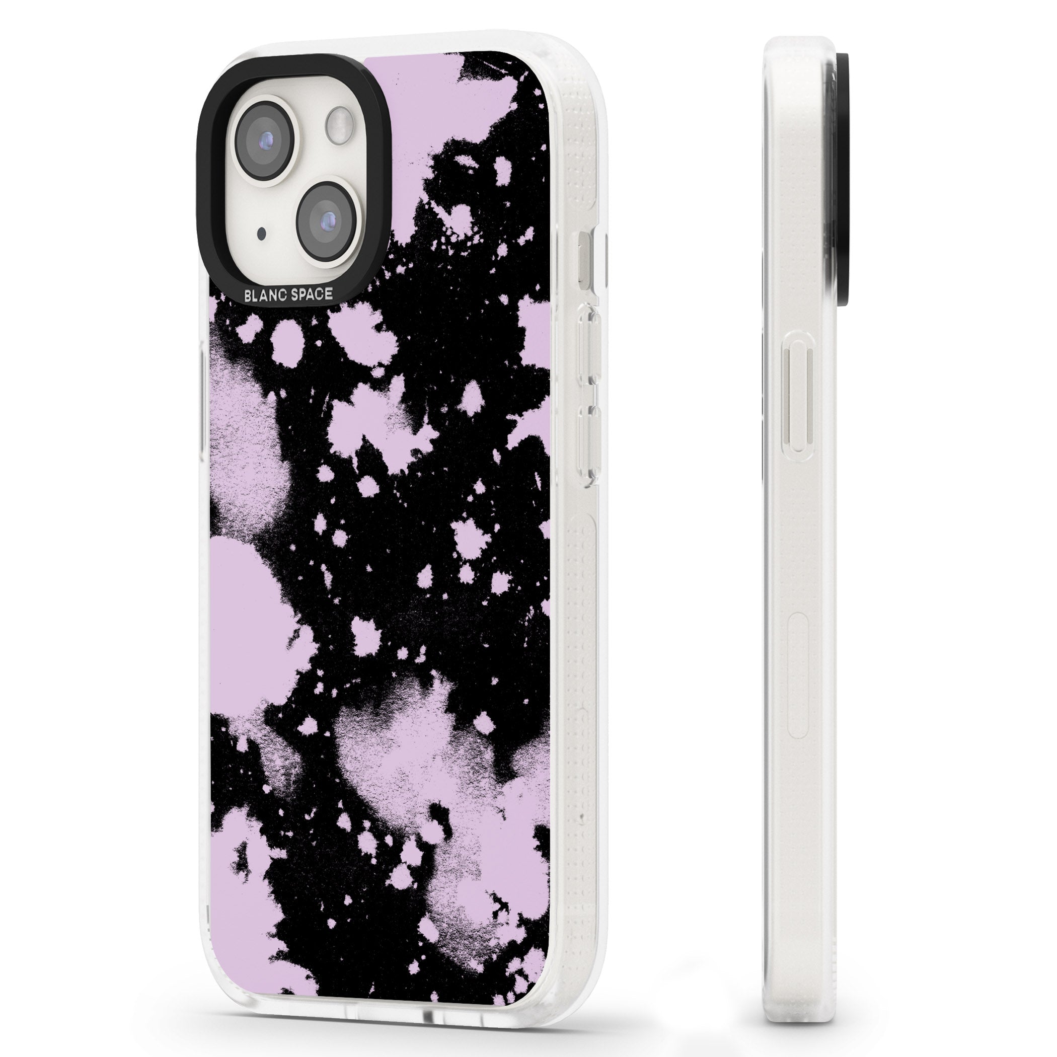 Pink & Black Acid Wash Tie-Dye iPhone 15 / 14 / 13 Clear Case Impact Air - Blanc Space