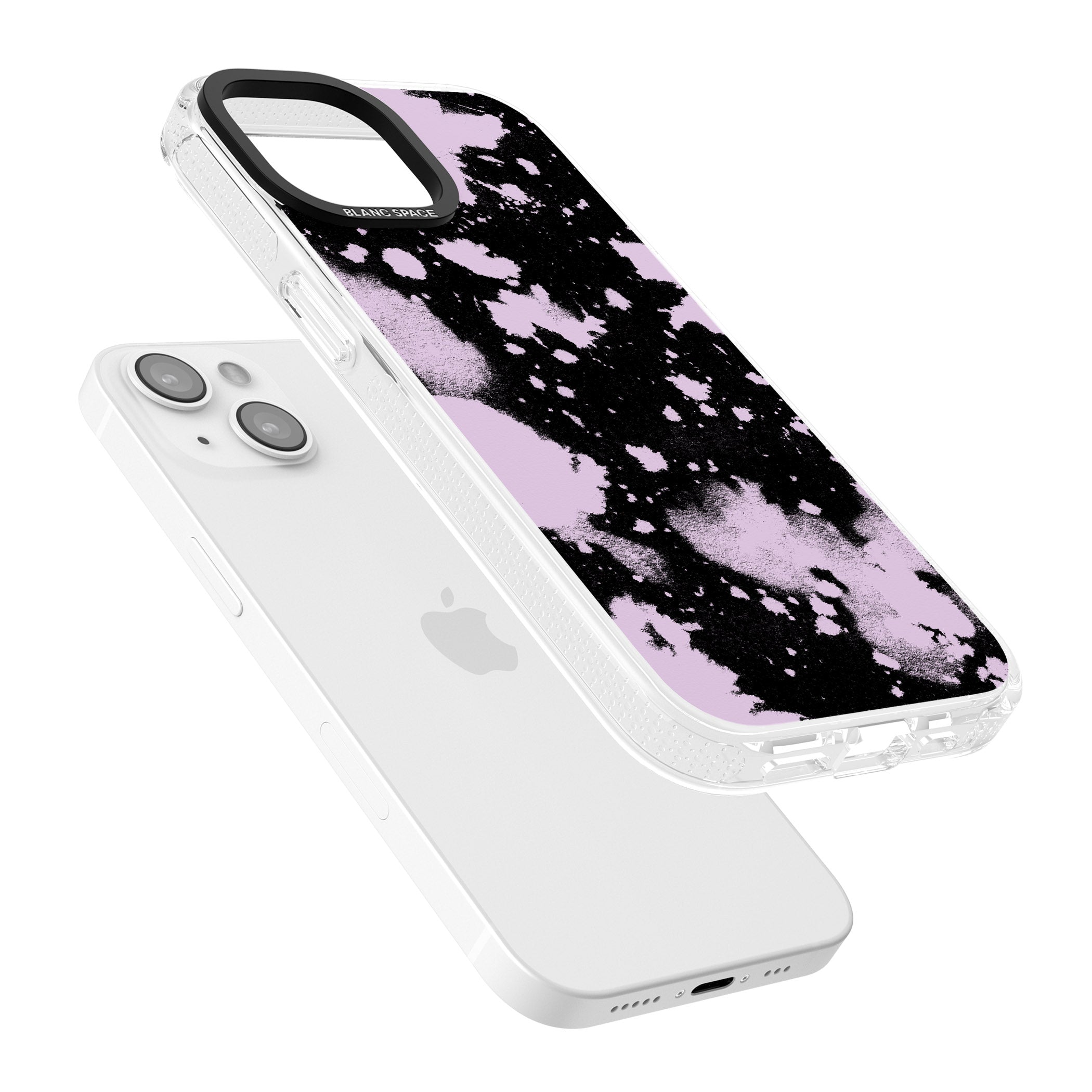 Pink & Black Acid Wash Tie-Dye iPhone 15 / 14 / 13 Clear Case Impact Air - Blanc Space
