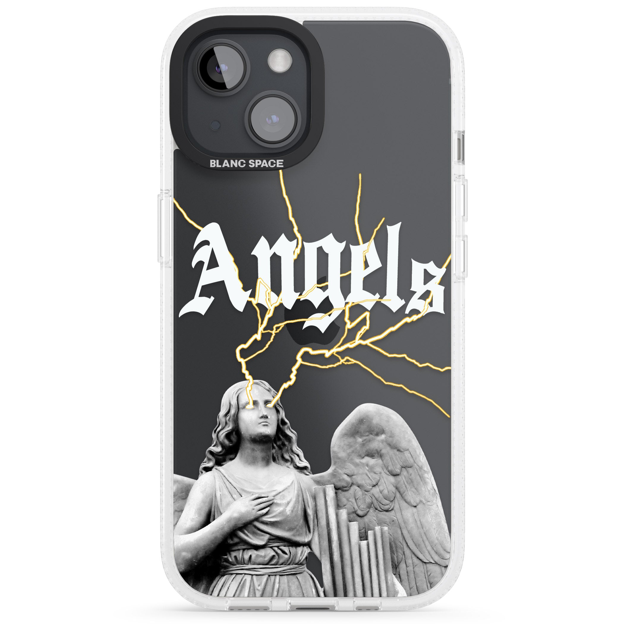 ANGELS iPhone 15 / 14 / 13 Clear Case Impact Air - Blanc Space