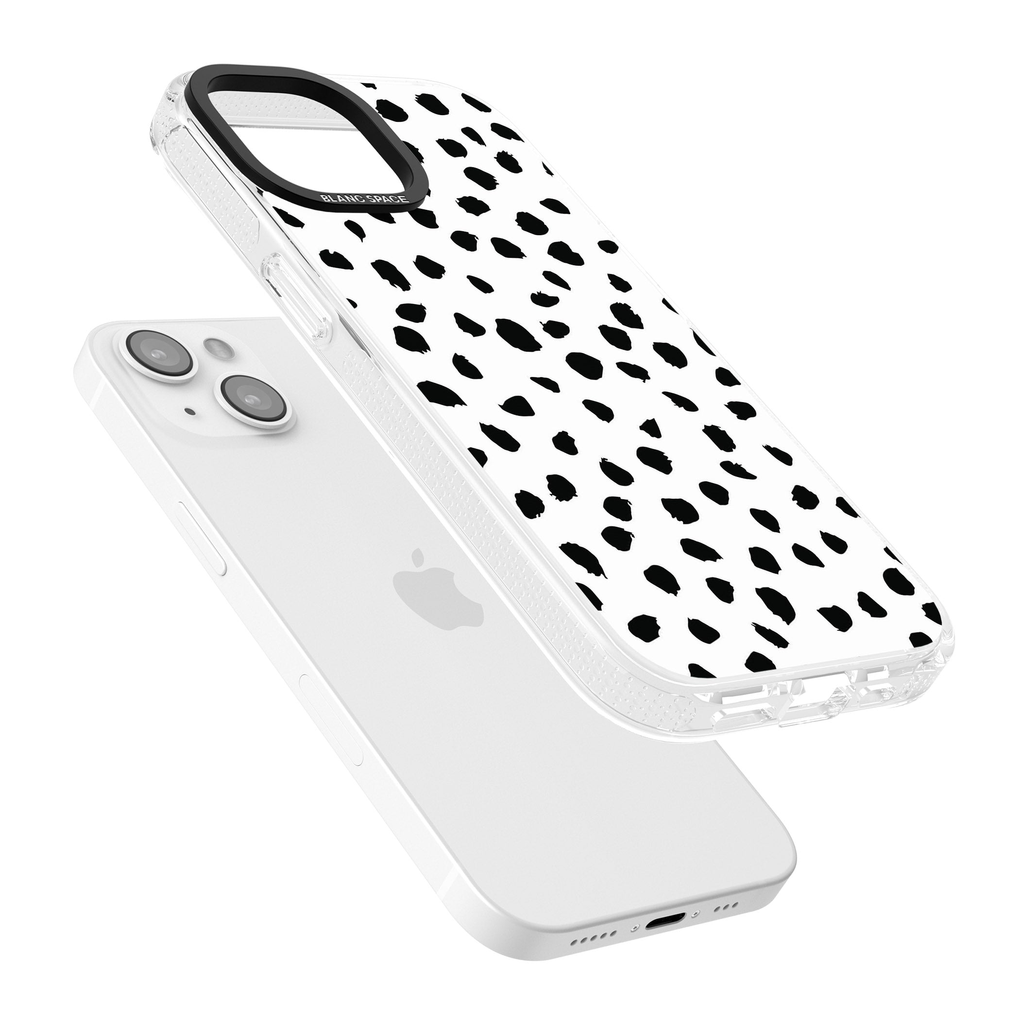 White Dalmatian Print iPhone 15 / 14 / 13 Clear Case Impact Air - Blanc Space