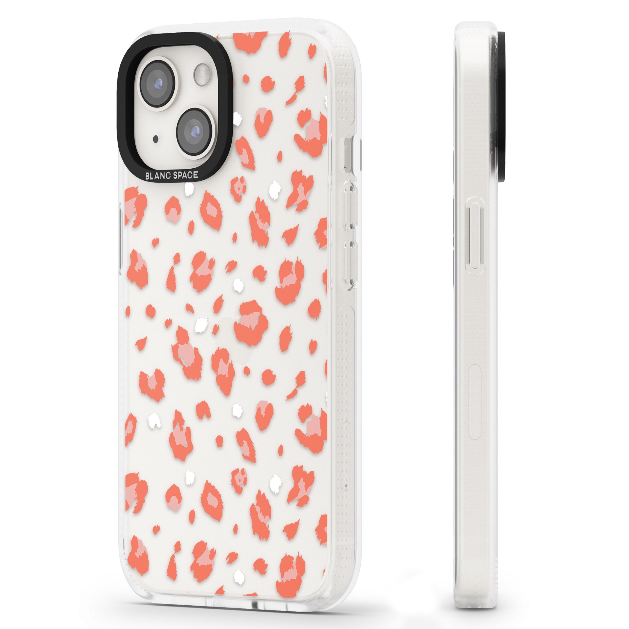 Two Colour Jaguar Transparent Animal Print iPhone 15 / 14 / 13 Clear Case Impact Air - Blanc Space