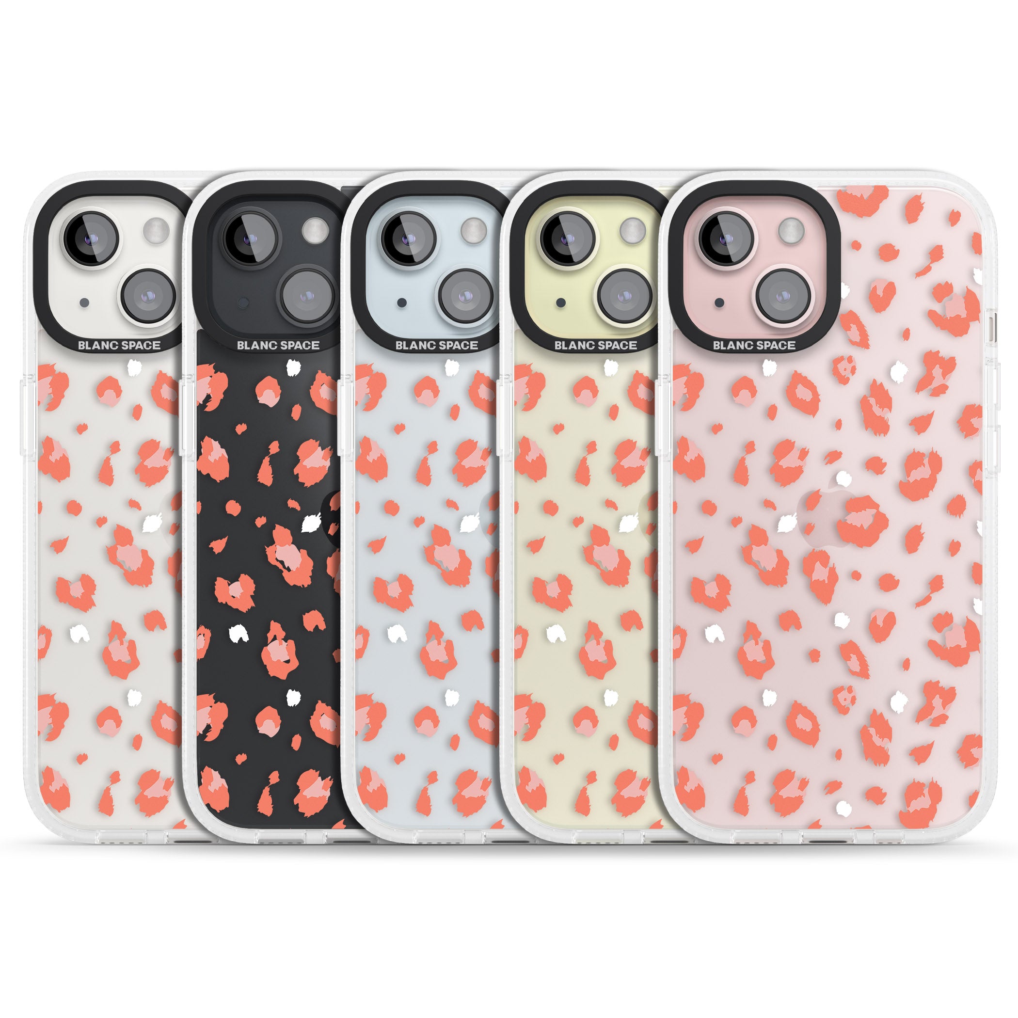 Two Colour Jaguar Transparent Animal Print iPhone 15 / 14 / 13 Clear Case Impact Air - Blanc Space