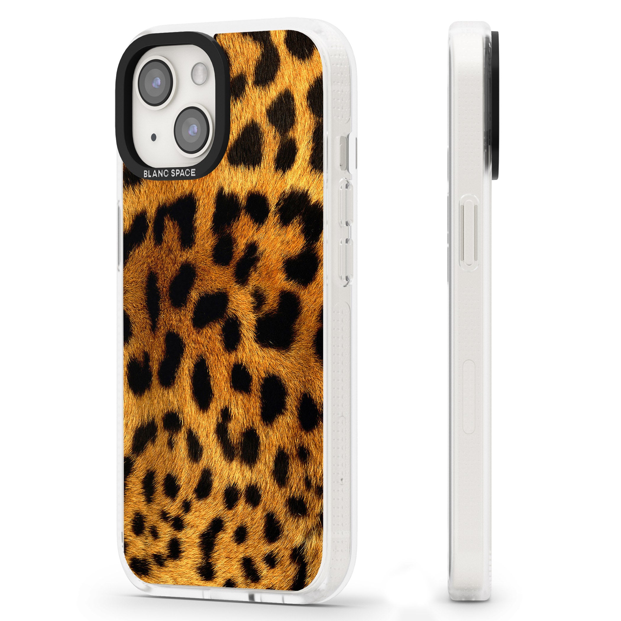 Leopard Print iPhone 15 / 14 / 13 Clear Case Impact Air - Blanc Space