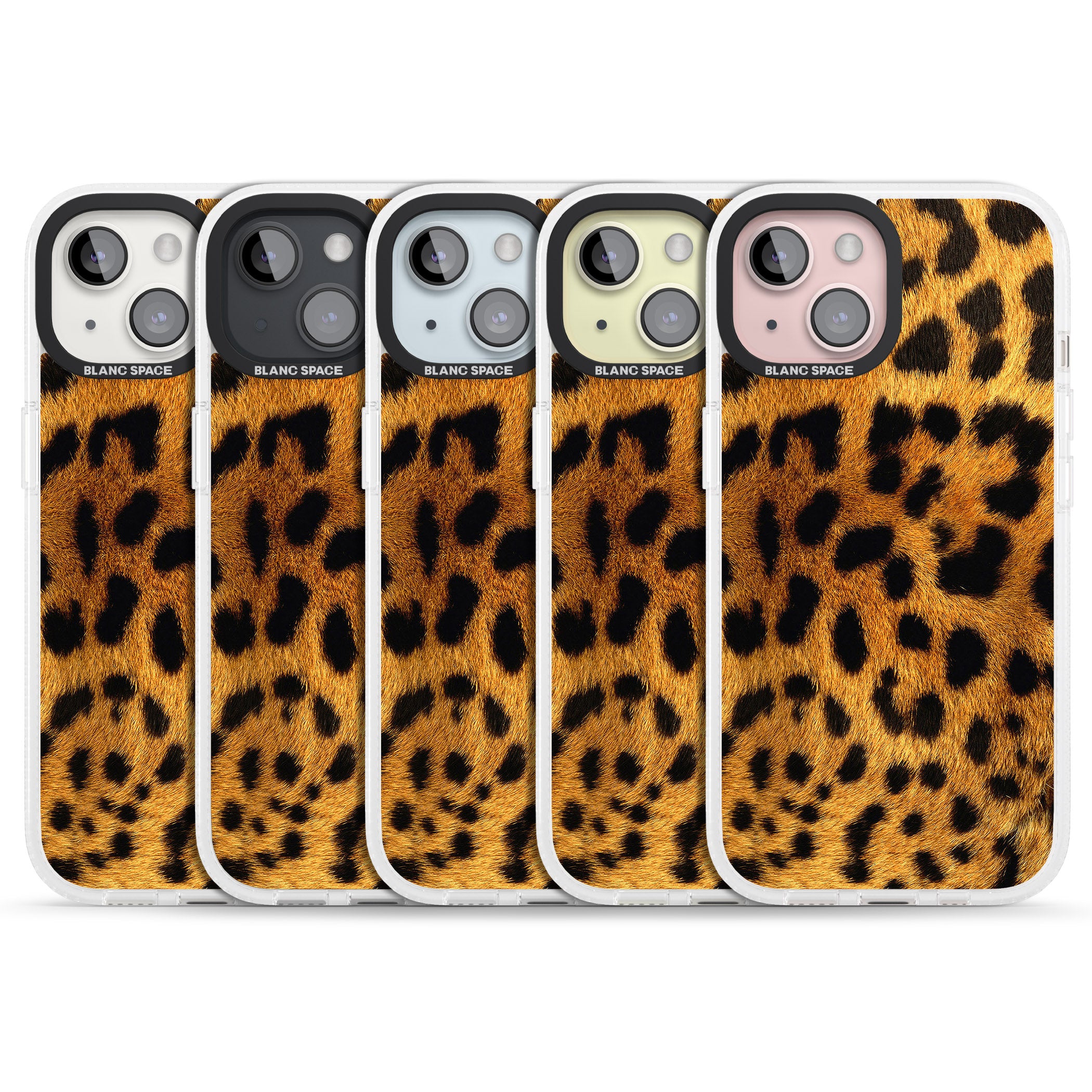 Leopard Print iPhone 15 / 14 / 13 Clear Case Impact Air - Blanc Space
