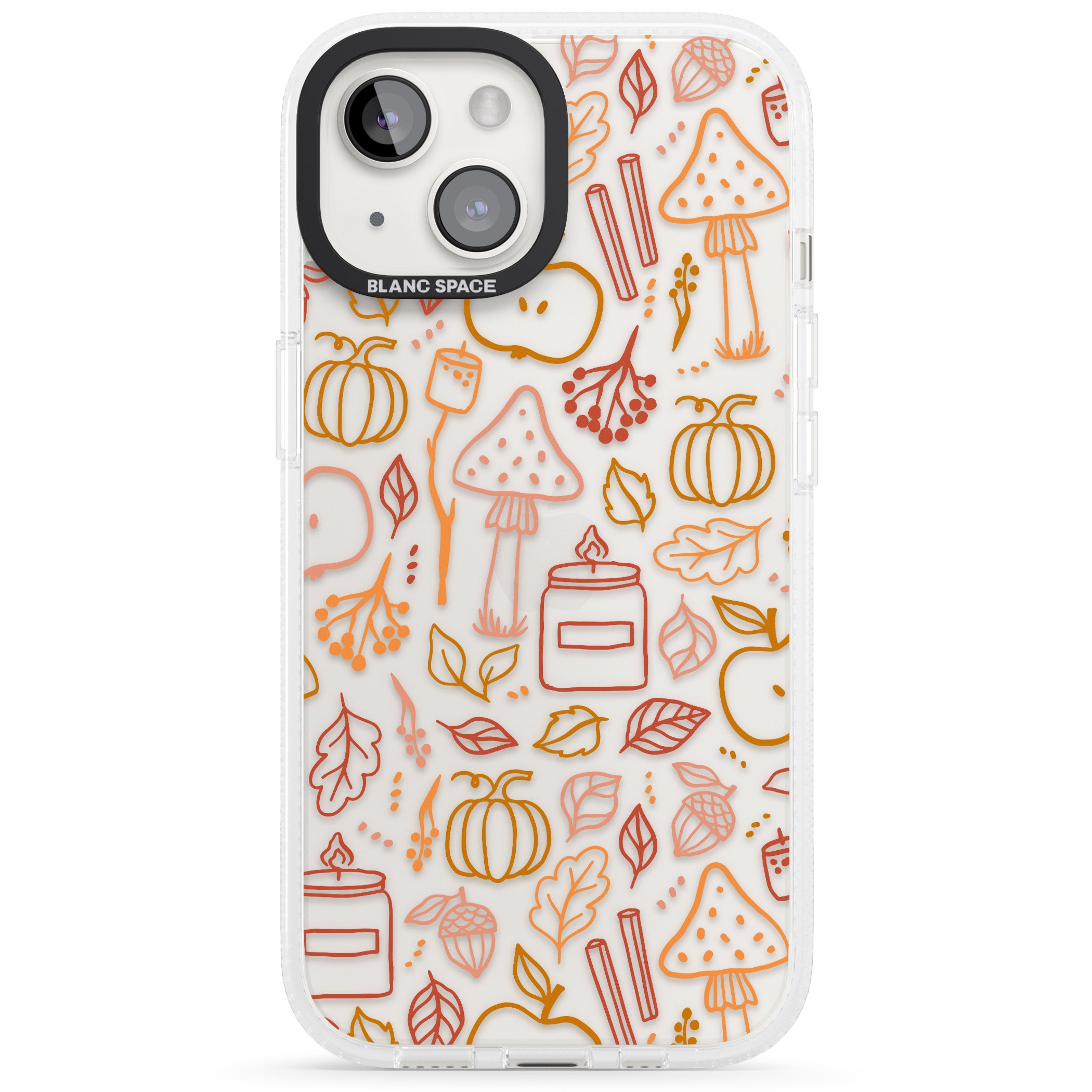 Autumn Line Pattern iPhone 15 / 14 / 13 Clear Case Impact Air - Blanc Space