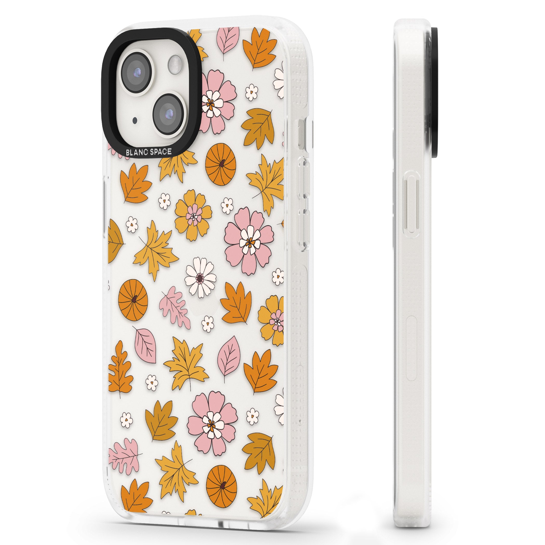 Autumn Leaves and Flowers iPhone 15 / 14 / 13 Clear Case Impact Air - Blanc Space