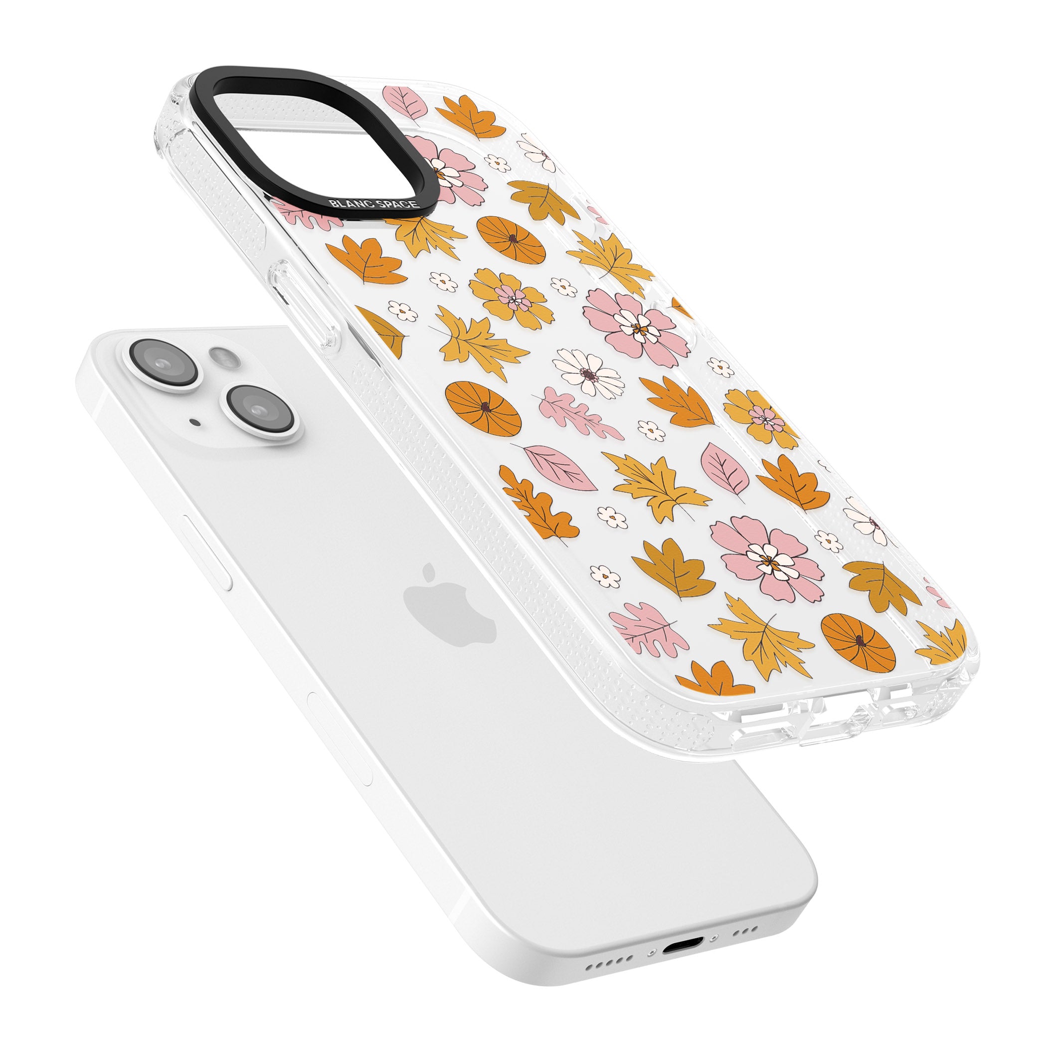Autumn Leaves and Flowers iPhone 15 / 14 / 13 Clear Case Impact Air - Blanc Space