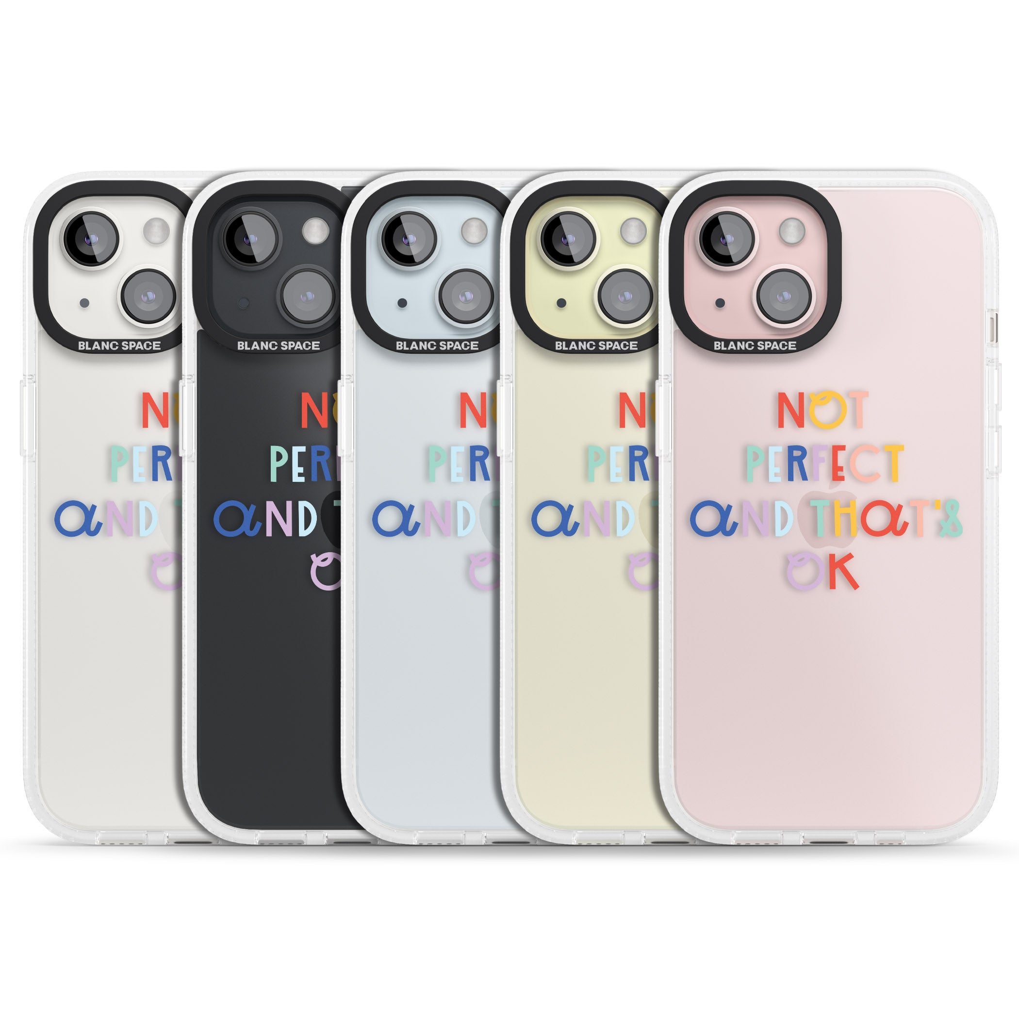 Not Perfect - Clear iPhone 15 / 14 / 13 Clear Case Impact Air - Blanc Space