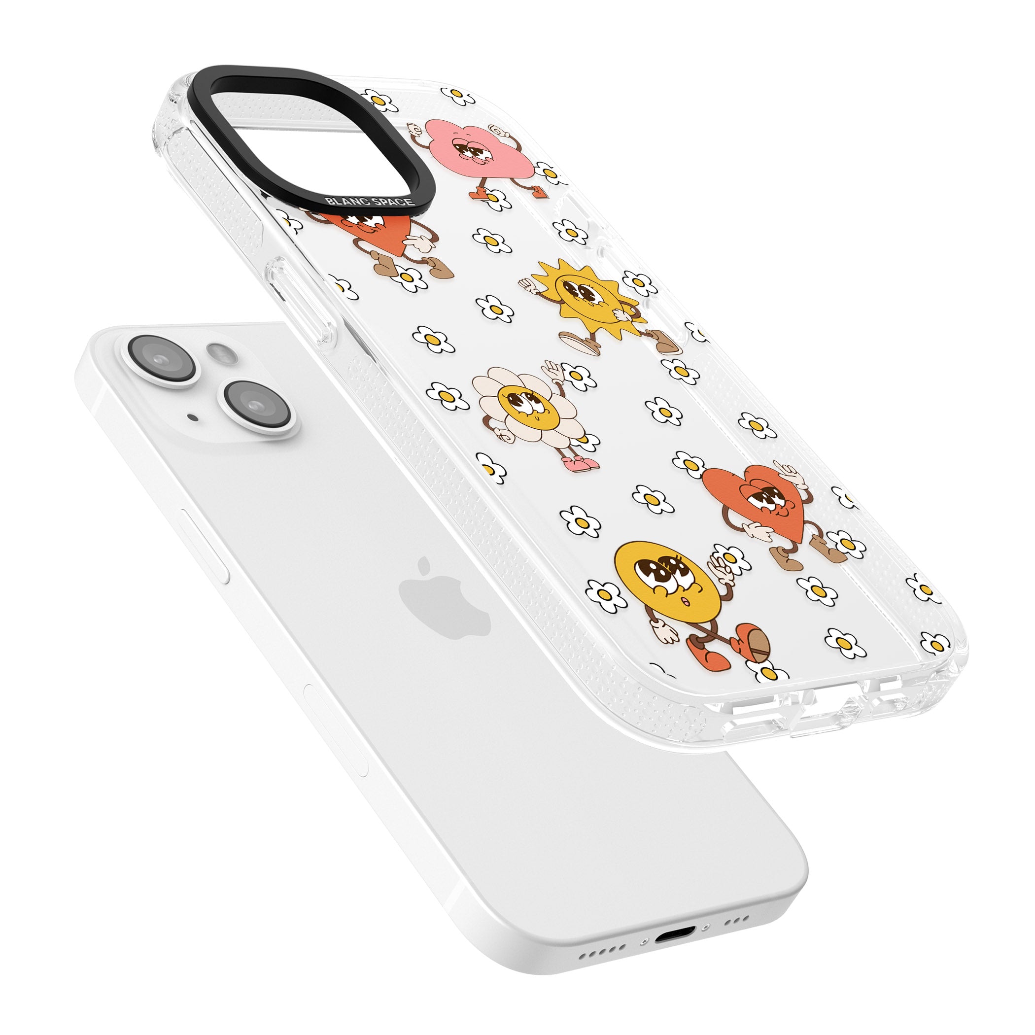 Daisies & Friends iPhone 15 / 14 / 13 Clear Case Impact Air - Blanc Space