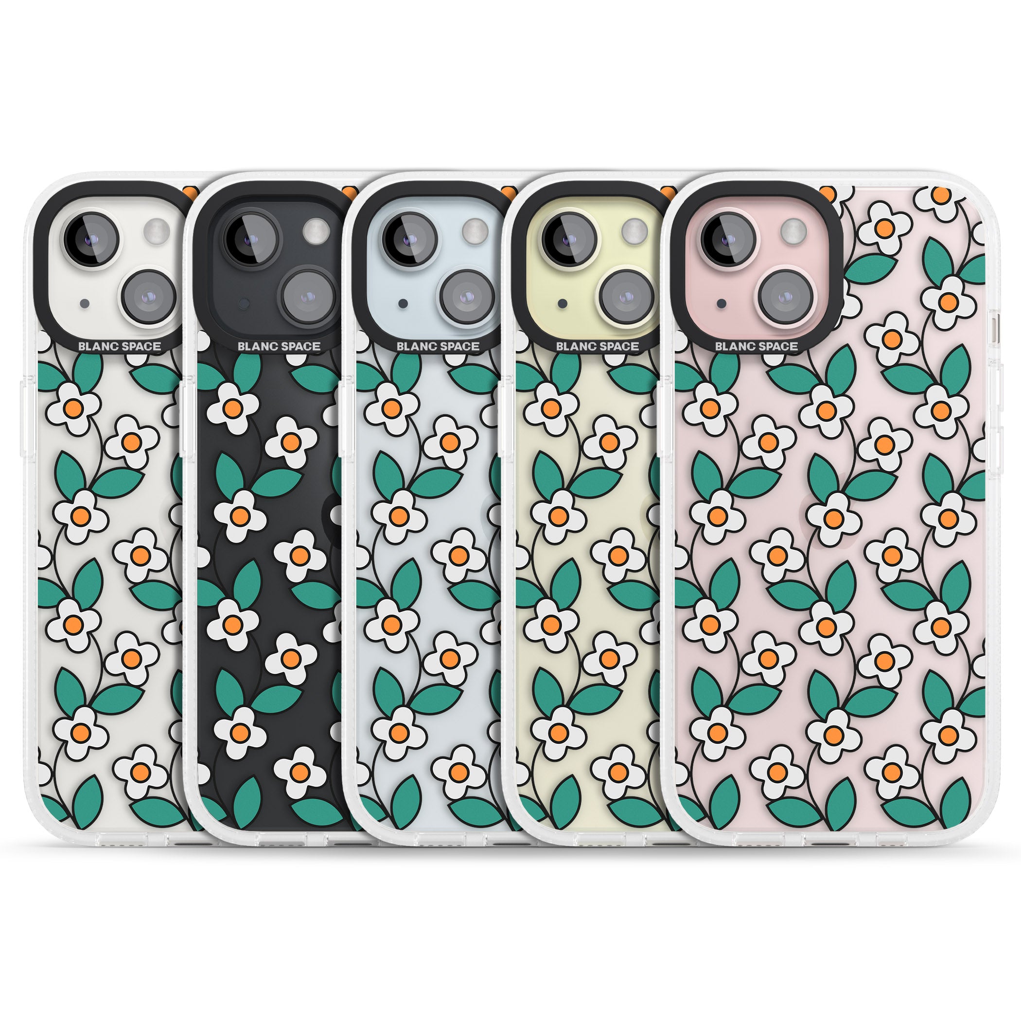 Spring Daisies iPhone 15 / 14 / 13 Clear Case Impact Air - Blanc Space