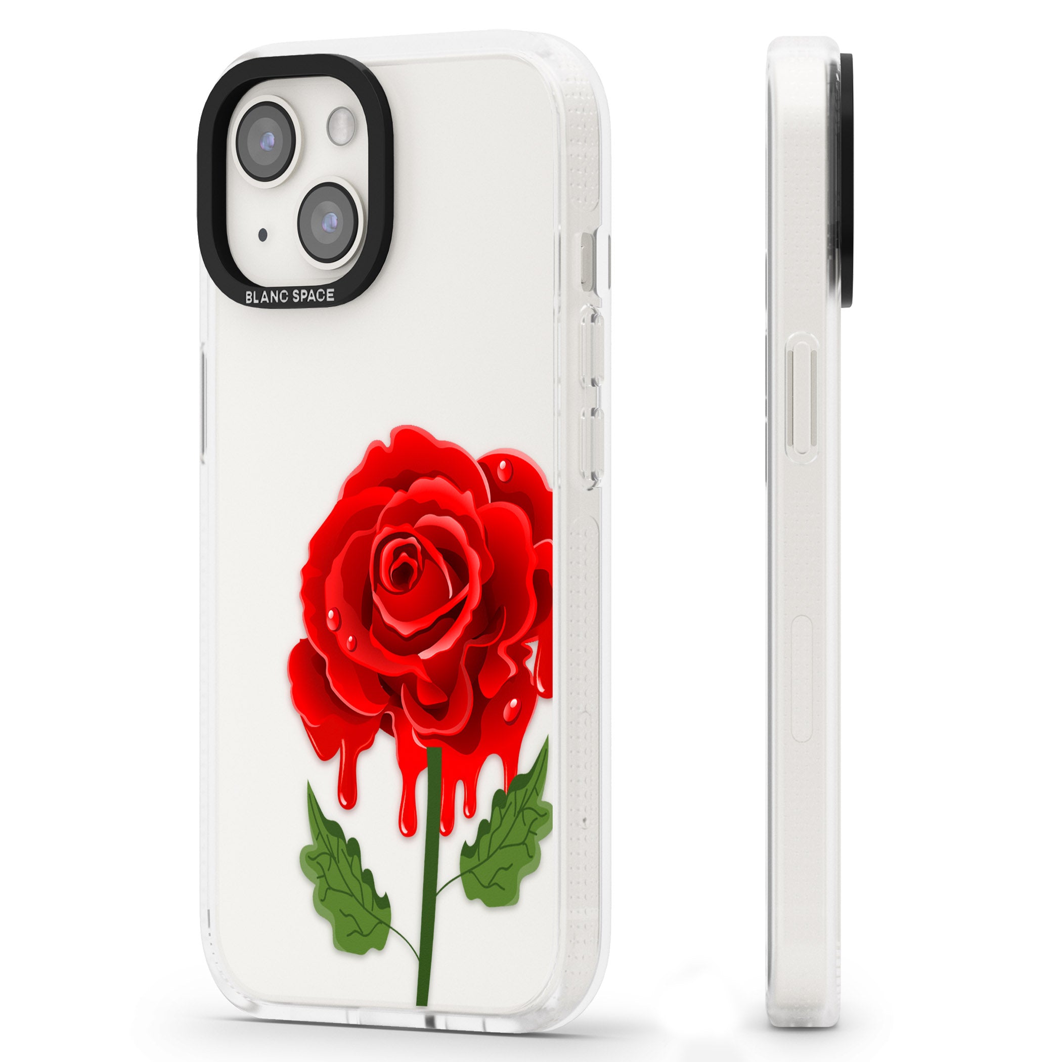 Melting Rose iPhone 15 / 14 / 13 Clear Case Impact Air - Blanc Space