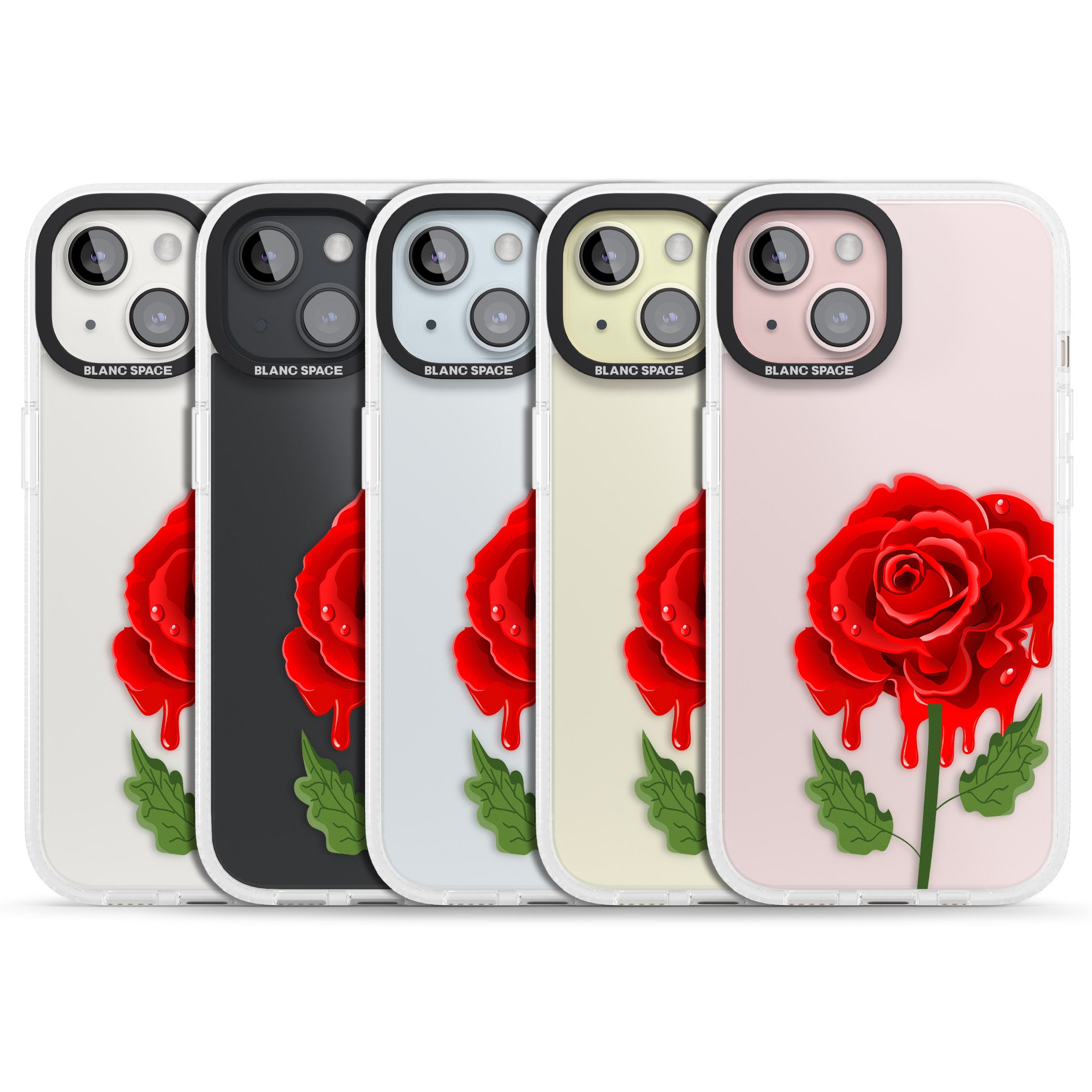 Melting Rose iPhone 15 / 14 / 13 Clear Case Impact Air - Blanc Space
